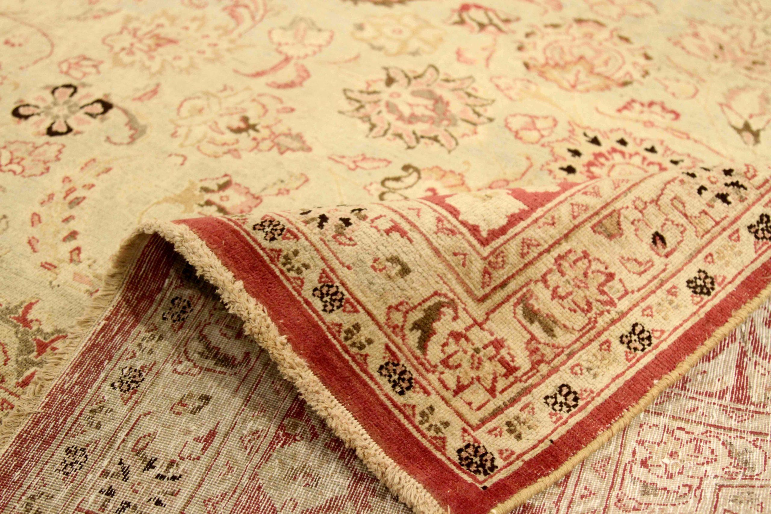 Persische Mashad Teppiche - Wolle Braun Elfenbein Rot Design - 75874 im Zustand „Hervorragend“ im Angebot in Dallas, TX