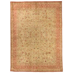 Persian Mashad Area Rugs - Wool Brown Ivory Red Design - 75874