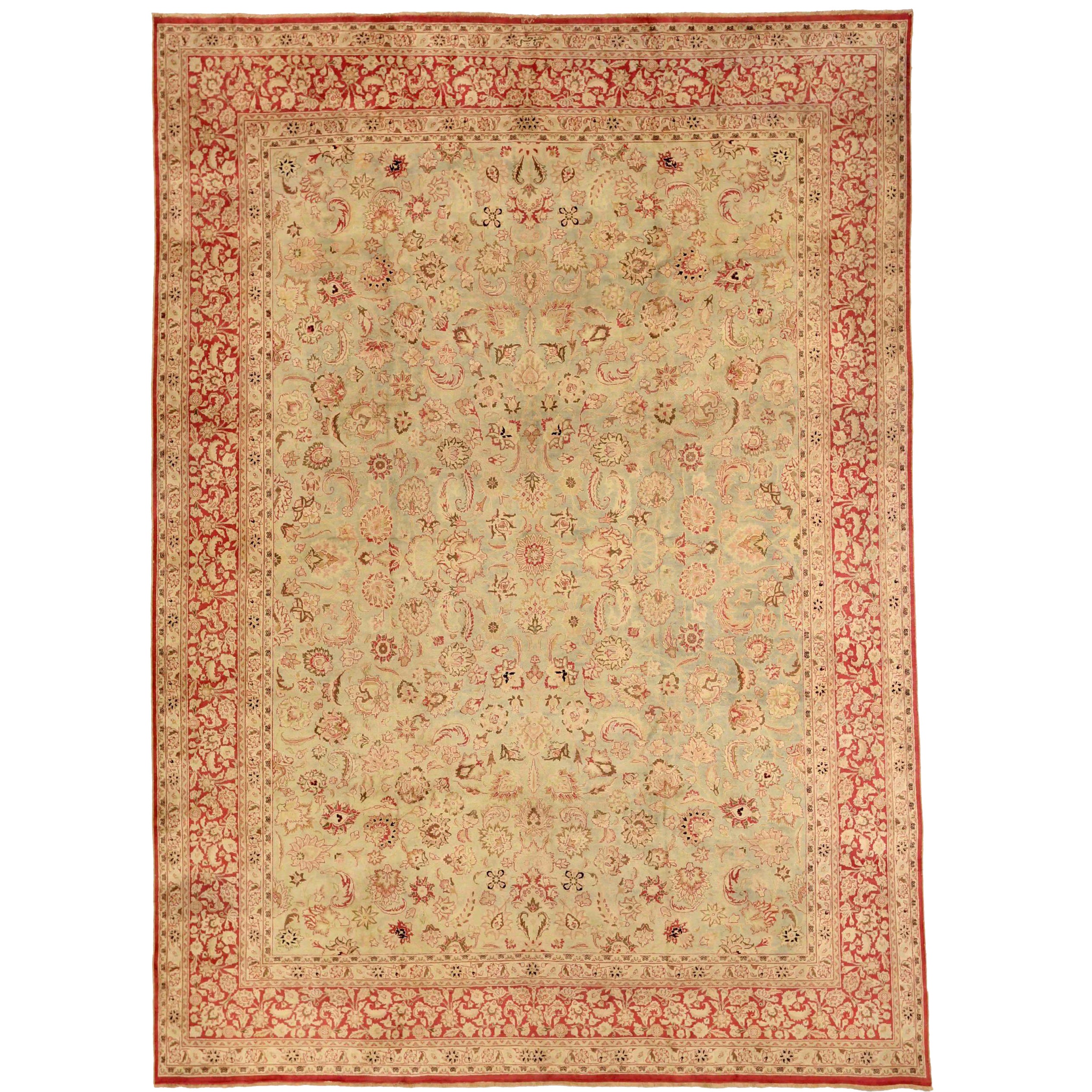 Tapis persan Mashad - Laine Brown Ivory Red Design - 75899