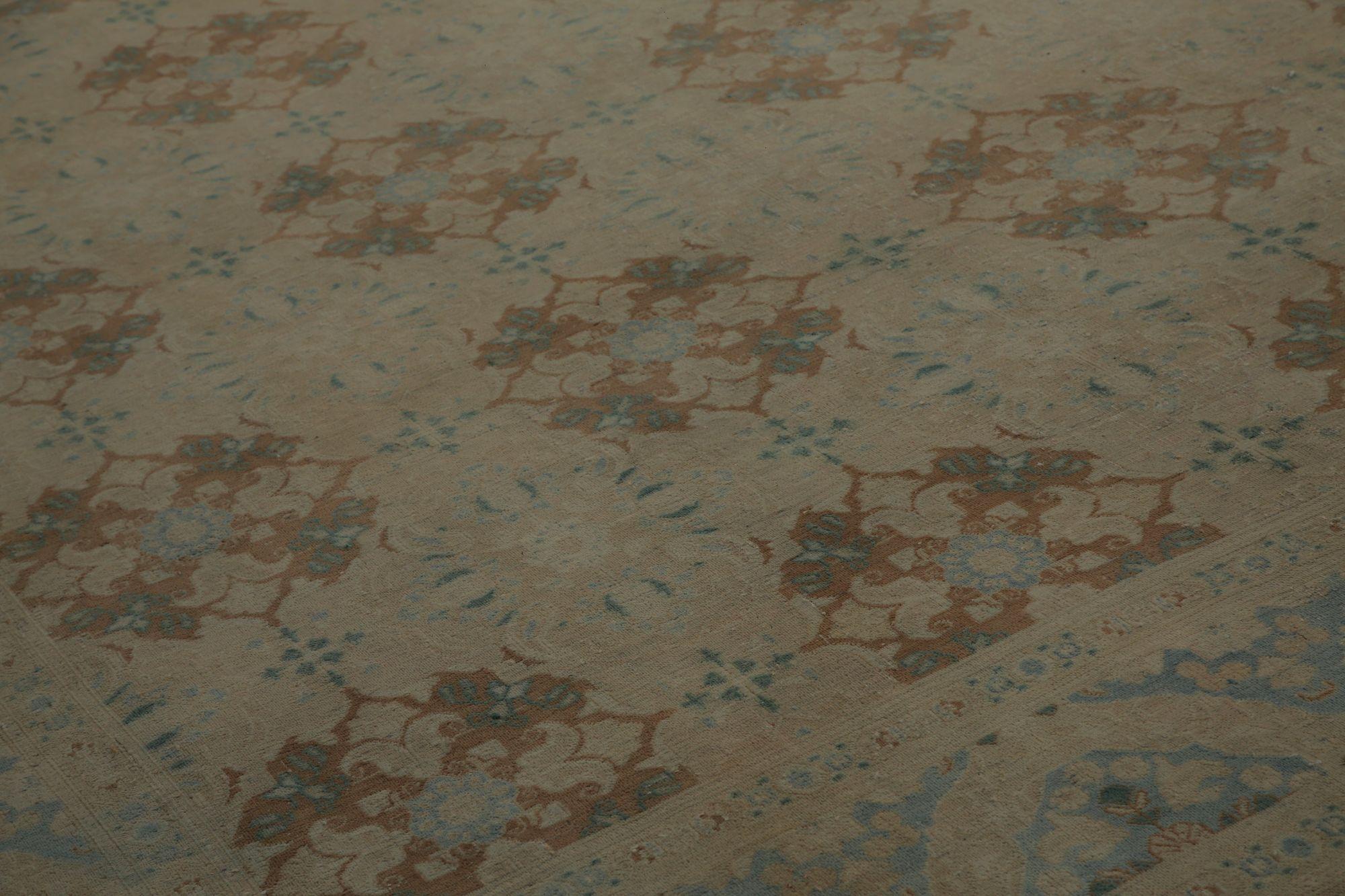 Iracheno Tappeti persiani Mashad - Lana Marrone Azzurro Taupe Design - 97833 in vendita