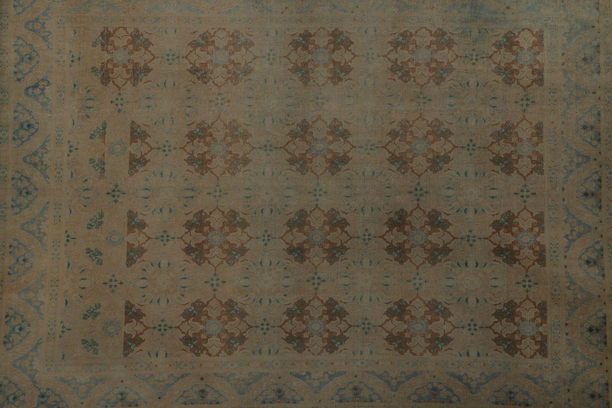 Tappeti persiani Mashad - Lana Marrone Azzurro Taupe Design - 97833 In condizioni ottime in vendita a Dallas, TX