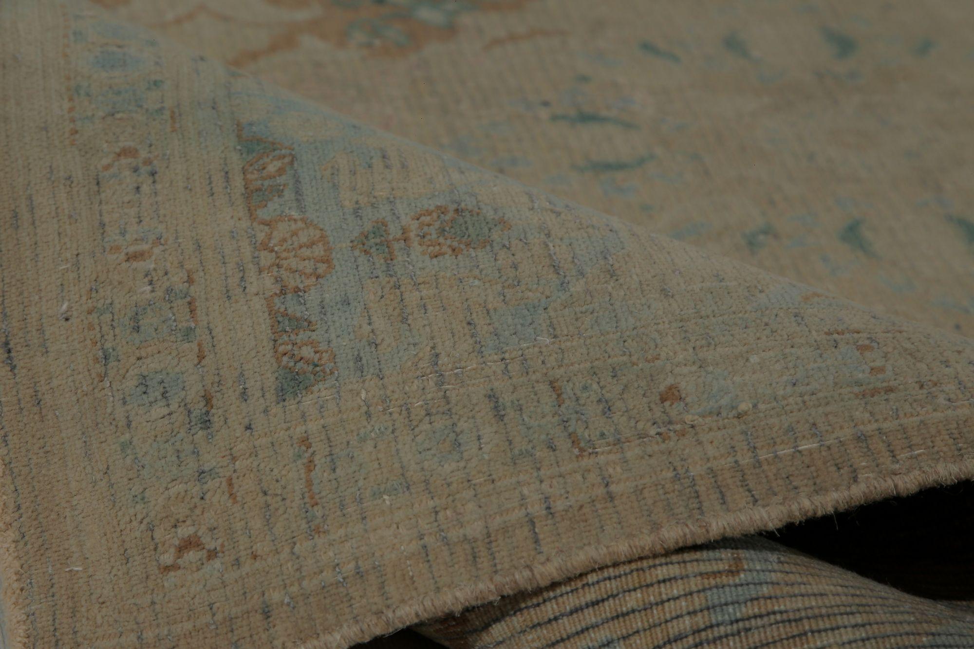 XX secolo Tappeti persiani Mashad - Lana Marrone Azzurro Taupe Design - 97833 in vendita