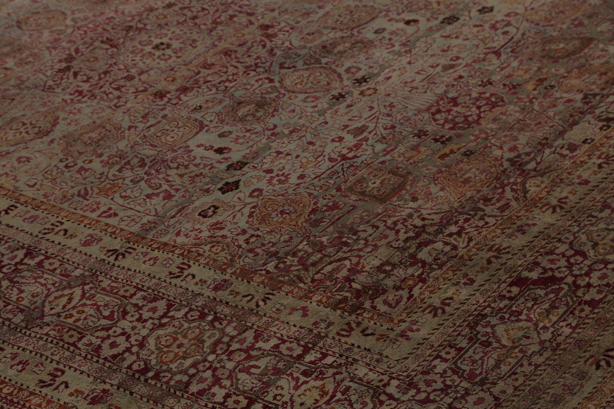 Persische Mashad Teppiche - Wolle Braun Rot Taupe Design - 97800 (Irakisch) im Angebot