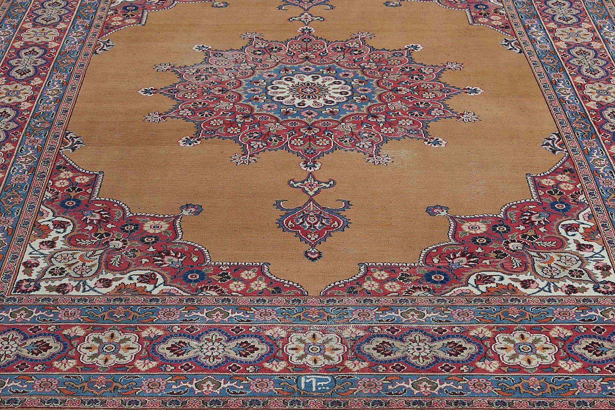 XX secolo Tappeti persiani Mashad - Lana Marrone Rosso Giallo - 97176 in vendita