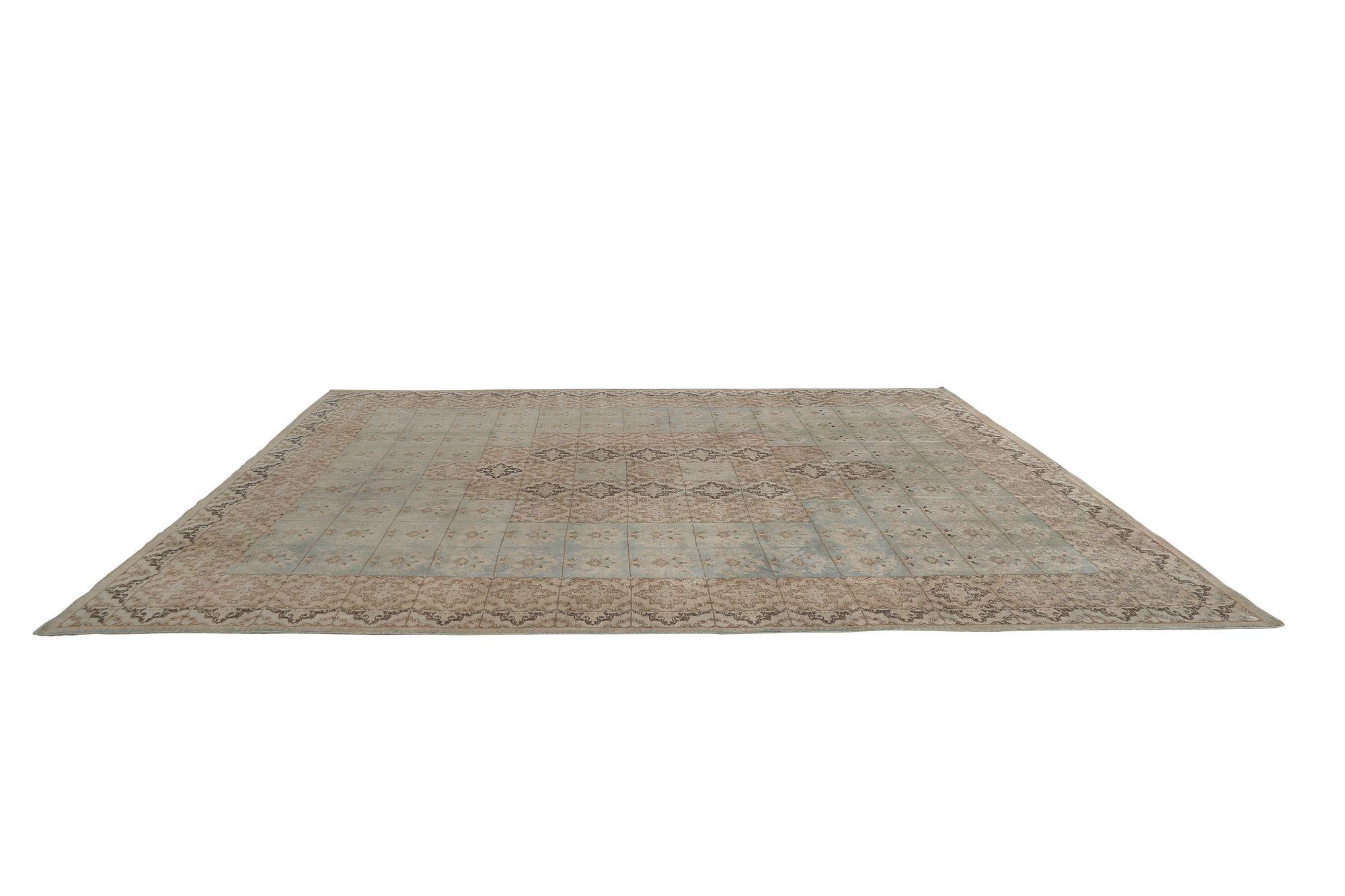 XX secolo Tappeti persiani Mashad - Lana Avorio Design-Light - 97653 in vendita