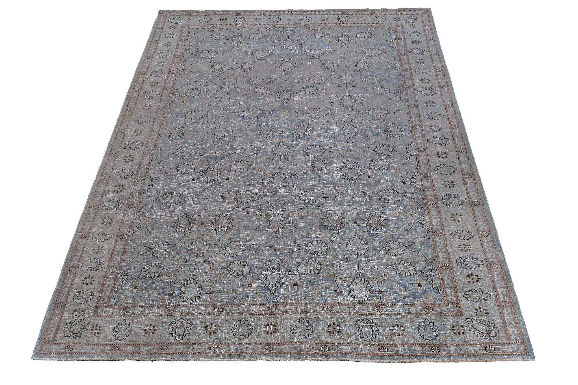Persische Mashad-Teppiche - Wolle Hellblau Design - 97157 (20. Jahrhundert) im Angebot