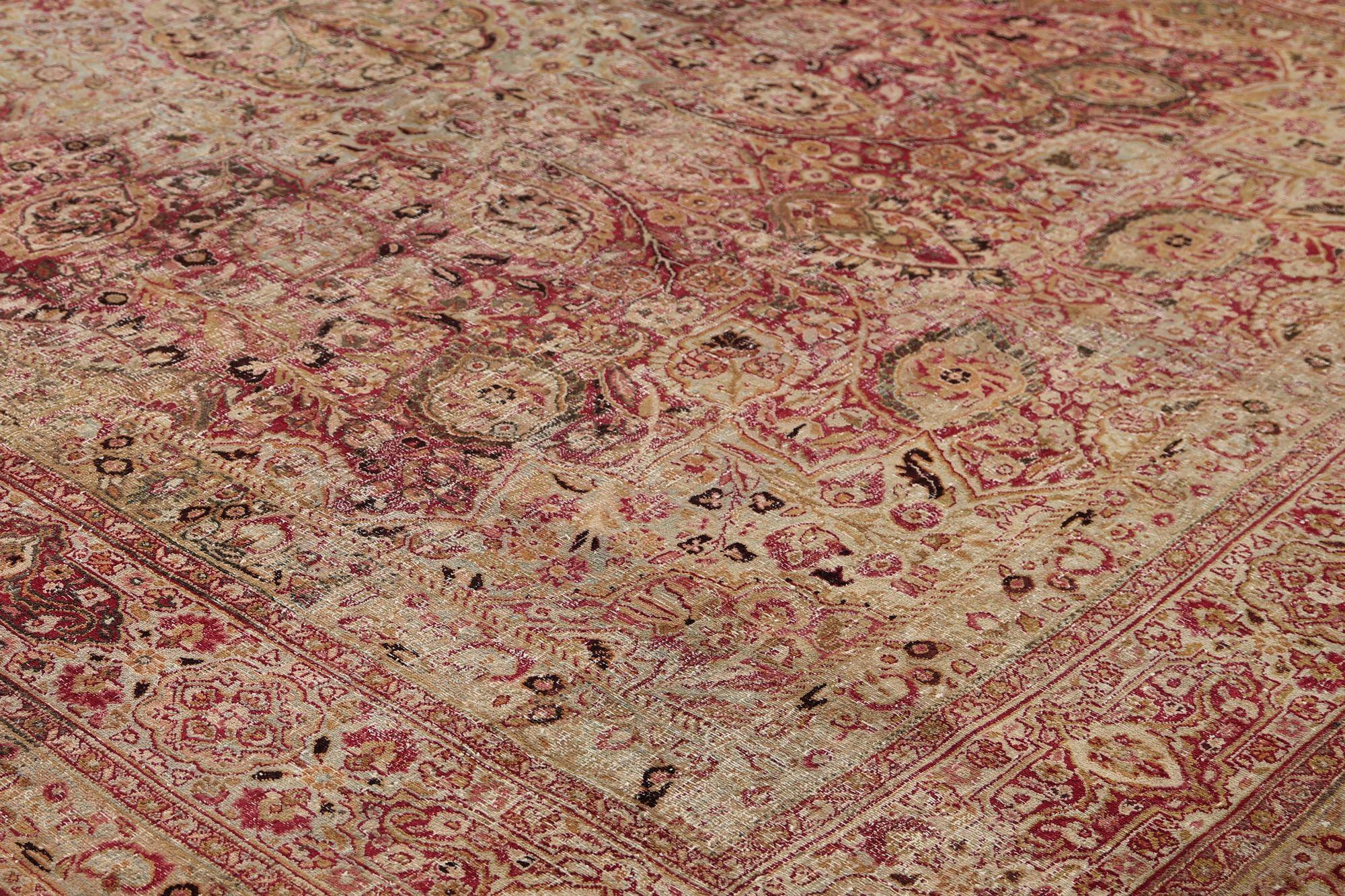 Persische Mashad-Teppiche - Wolle Rosa Rot Design - 97215 (Irakisch) im Angebot