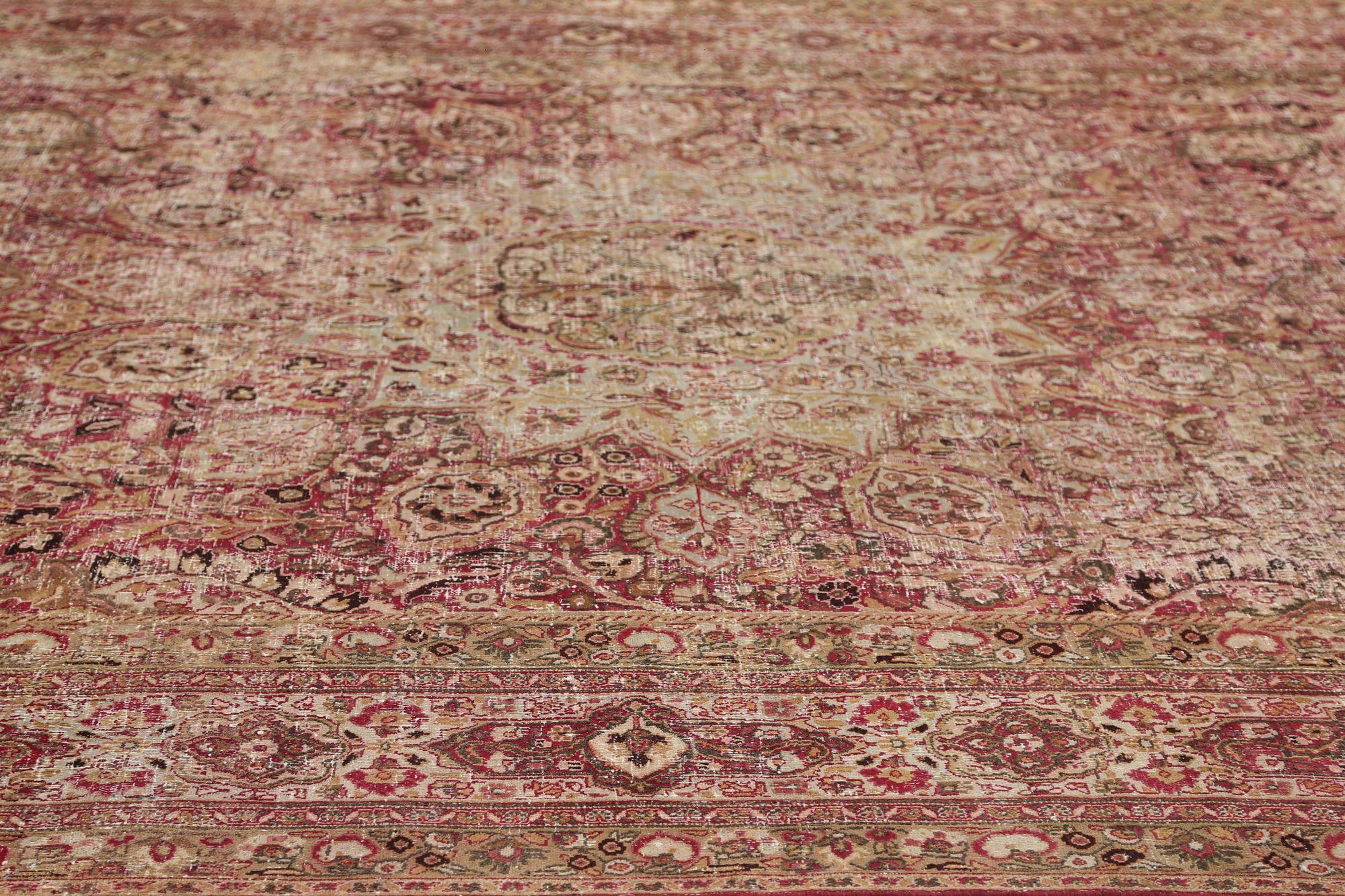Persische Mashad-Teppiche - Wolle Rosa Rot Design - 97215 im Zustand „Hervorragend“ im Angebot in Dallas, TX