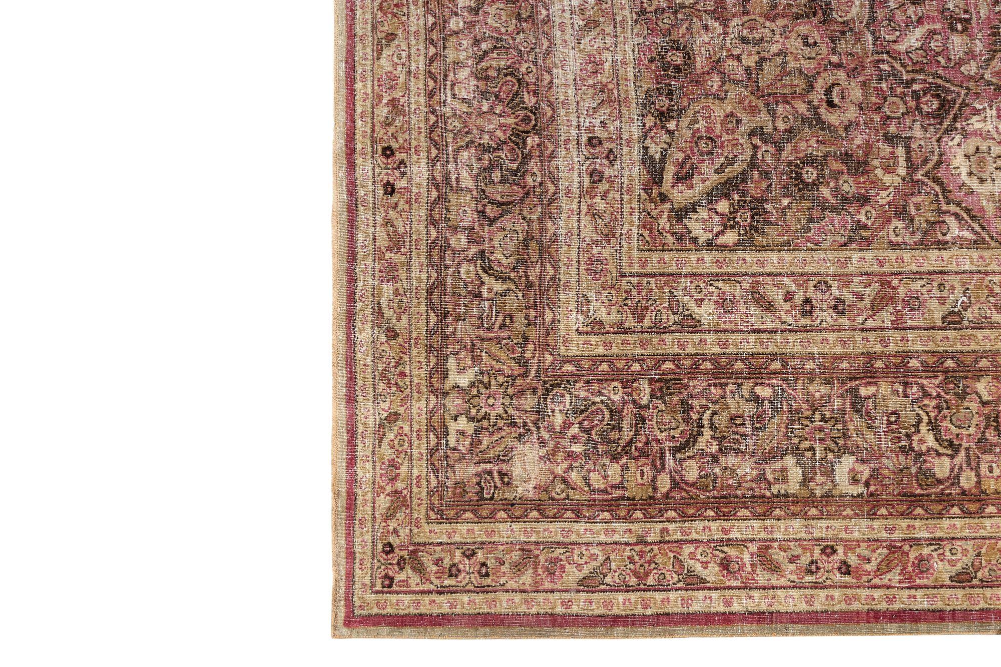 Persische Mashad-Teppiche – Wolle, rotes Design – 97675 (20. Jahrhundert) im Angebot