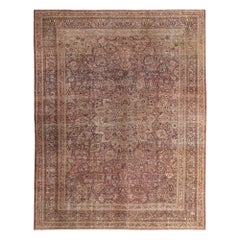 Persische Mashad-Teppiche – Wolle, rotes Design – 97675