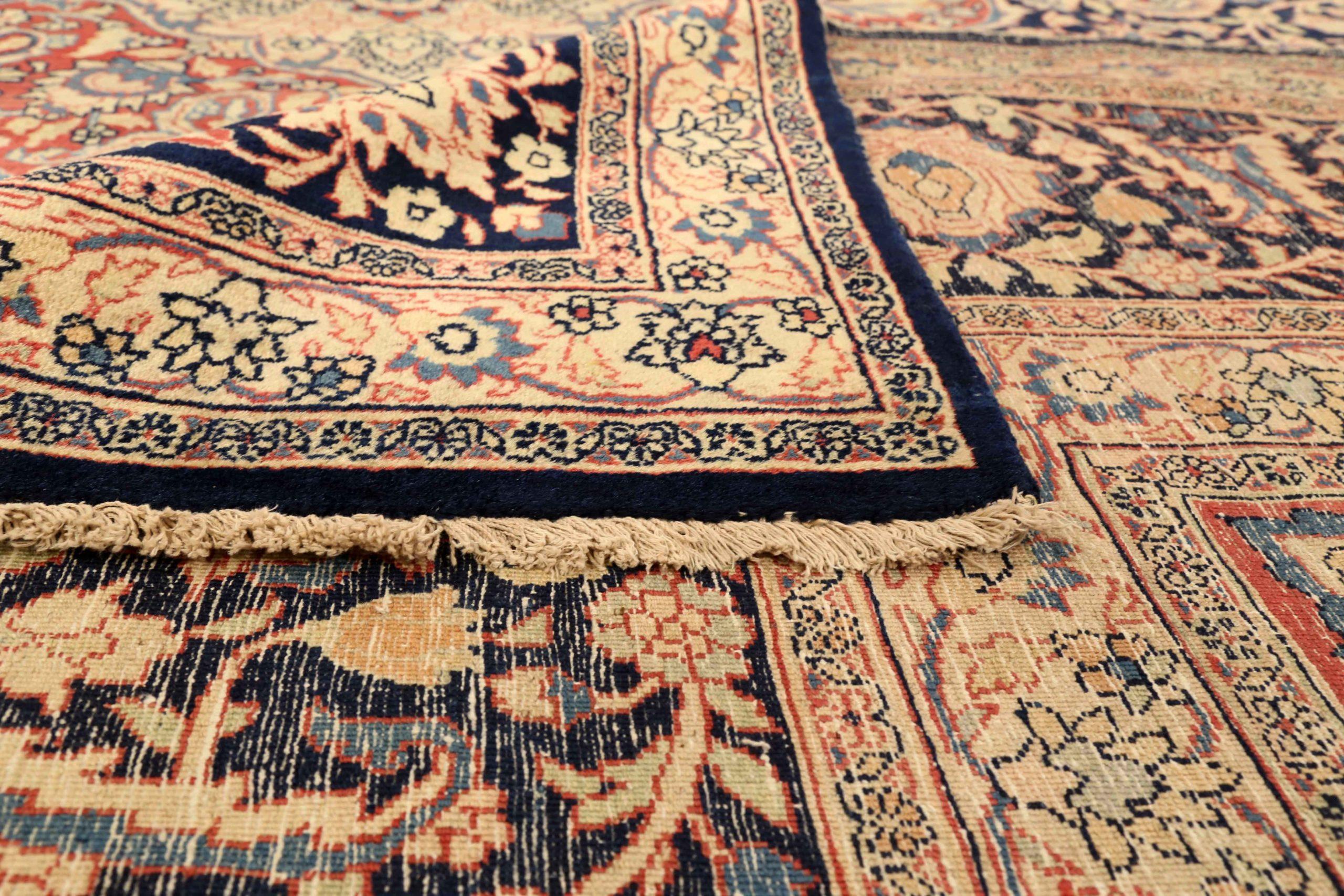 Tappeto persiano Mashad Over Size, circa 1910 - Lana, nero, avorio, rosso - 75127 In condizioni ottime in vendita a Dallas, TX