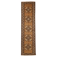 Tapis de course persan Mashad Circa 1910 - Laine Brown Ivory 72705