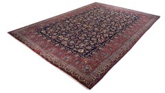 Persian Mashad Saber Rug, Navy, Red, Ivory and Blue, 16'4" x 11'0"