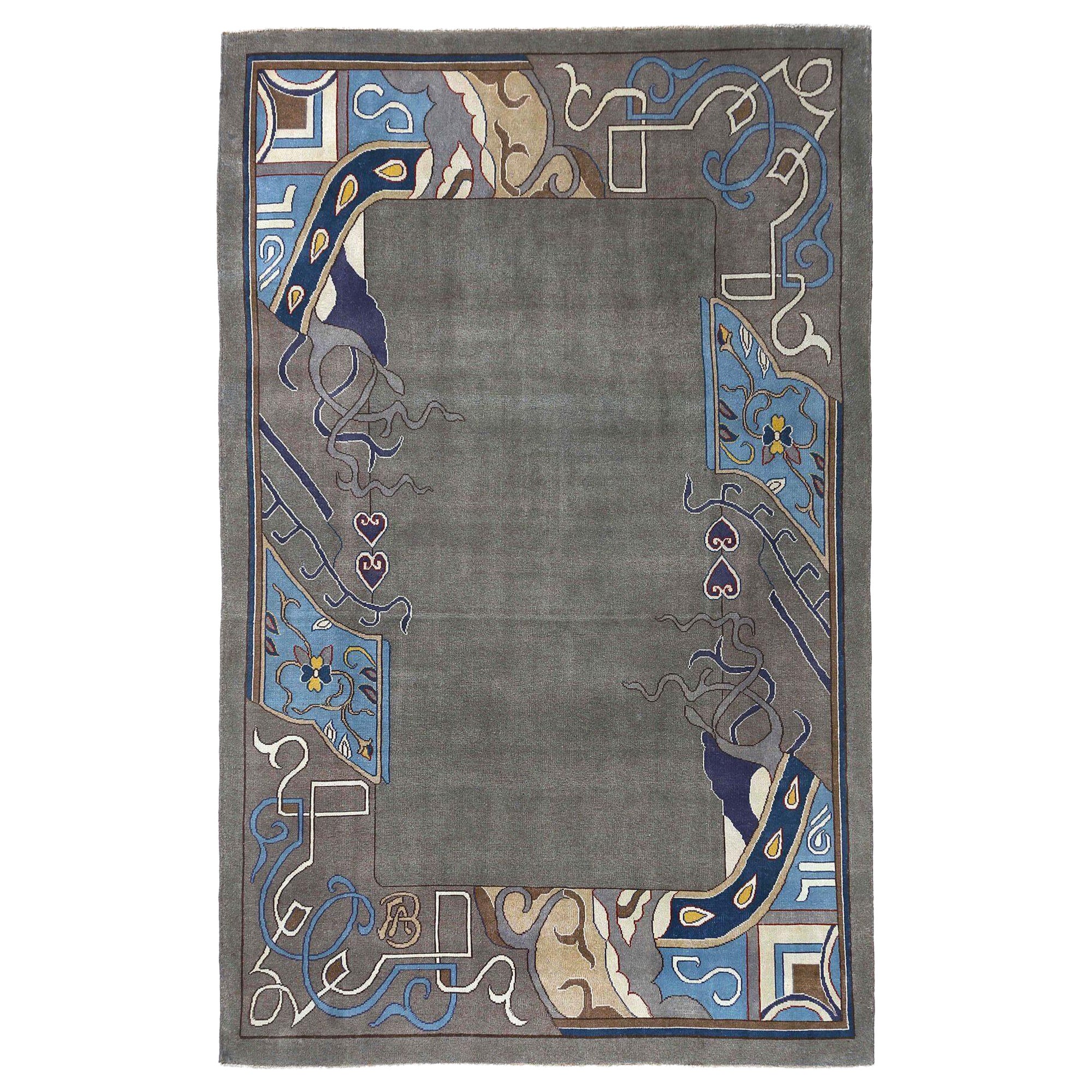 Tappeto persiano Mashad Small - Lana Taupe Design - 96676 in vendita