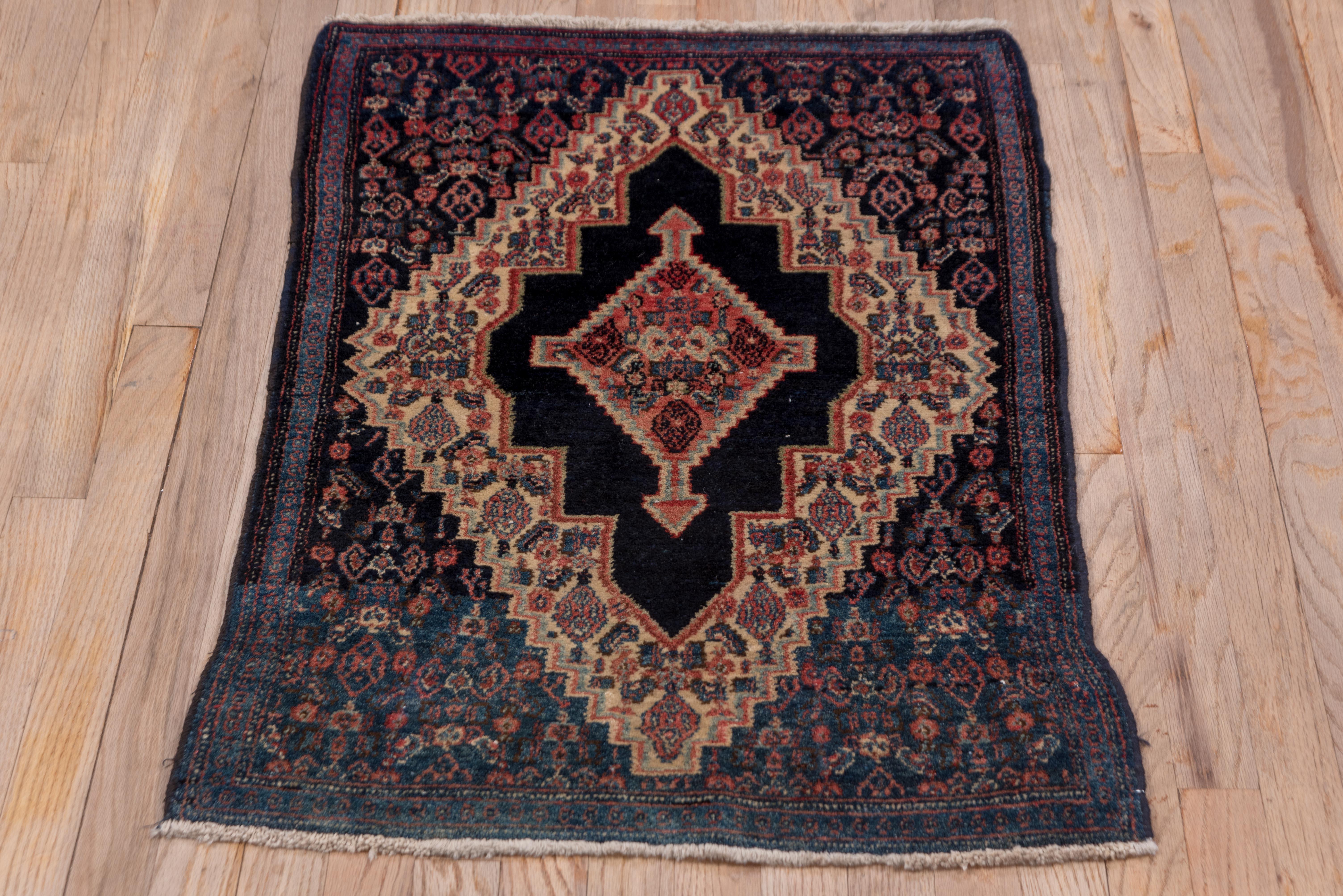 This Senne rug (2.1 x 3.4) is a striking example of Persian artistry, showcasing a bold central medallion and intricate detailing that reflects the craftsmanship of the region. Known for their fine weaves and sophisticated designs, Senne rugs are