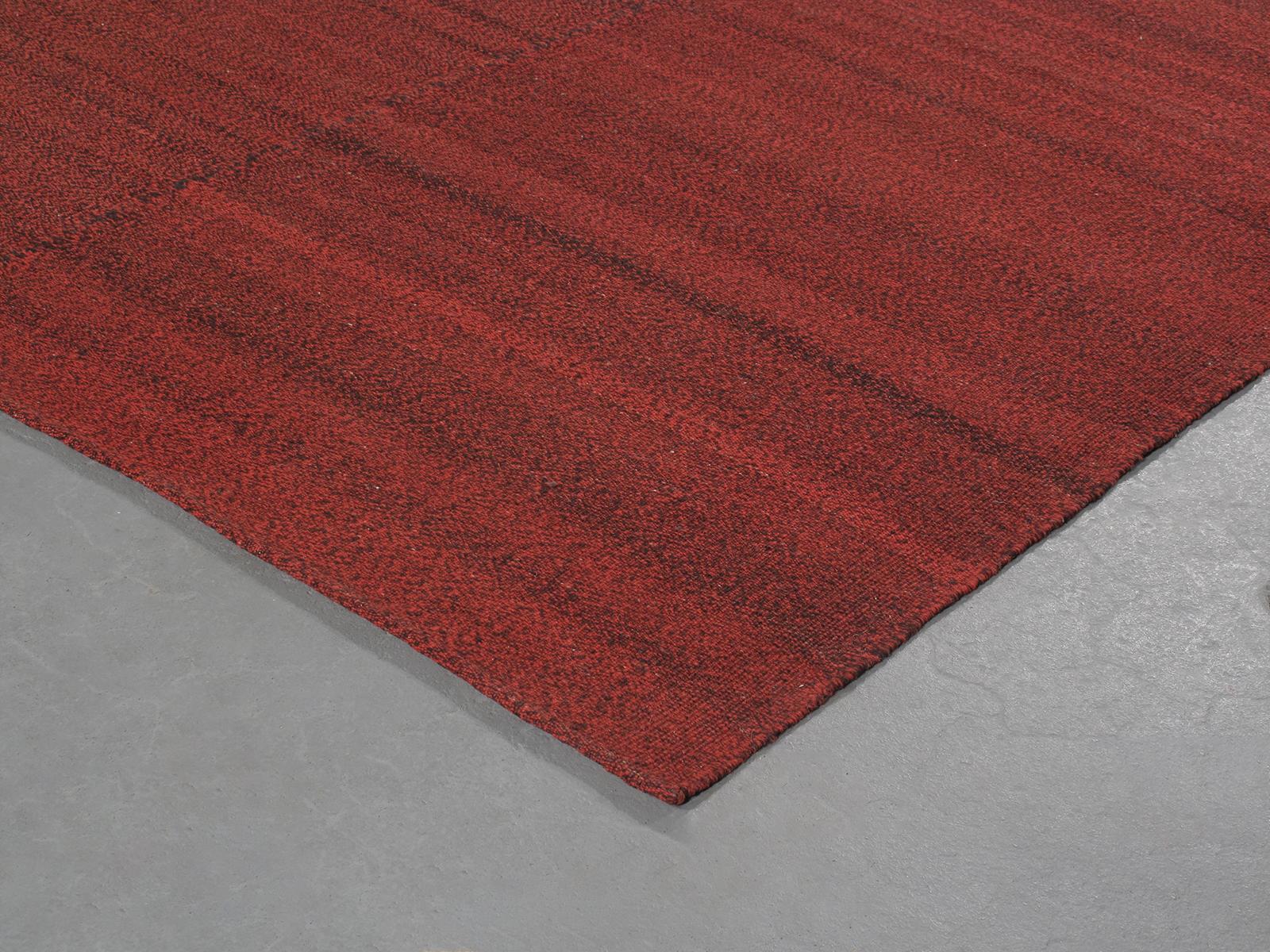 Hand-Woven Persian Mazandaran Handwoven Flatweave Rug in Shades of Red For Sale