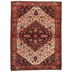 Alfombra Persa Meeshan Malayer Antigua de Lana de 1900, 4' x 6