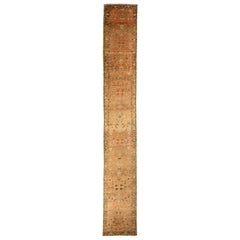 Persian Mehraban Runner Rug - Wool Brown Ivory Pink Design - 75943