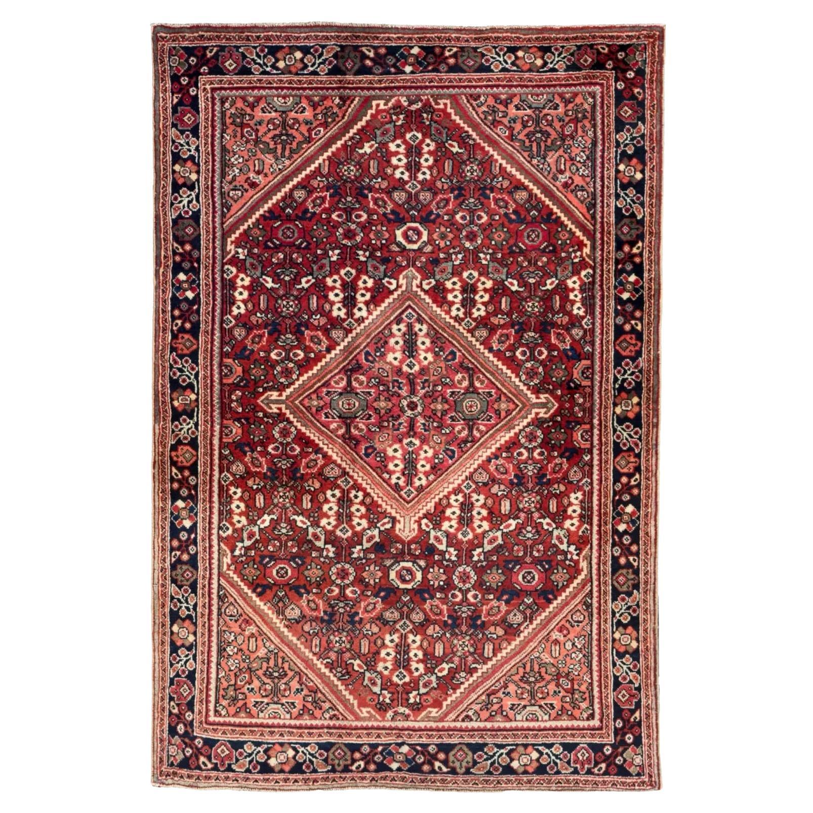 Tapis persan Meshkabad - Red Navy Ivory