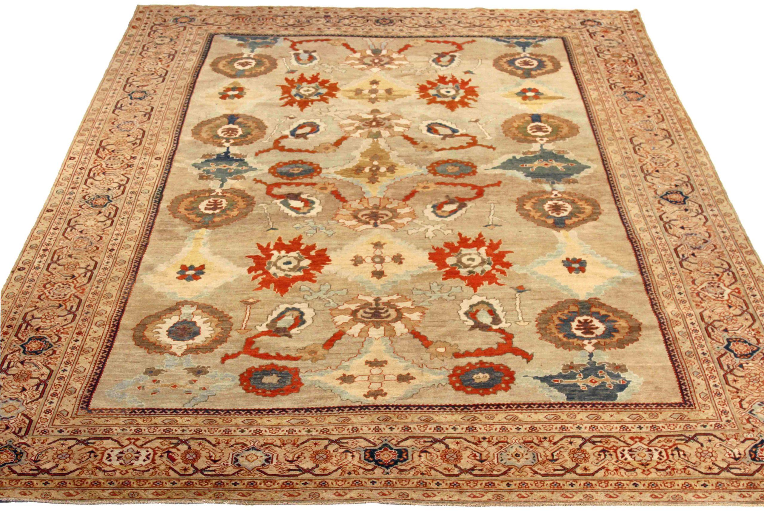 Entdecken Sie die Eleganz des persischen Meshkabad mit Teppichen aus der Zeit um 1880. Dieses exklusive Design aus Wolle und Elfenbeinrot-Gelb ist perfekt, um Ihren Raum zu verschönern.