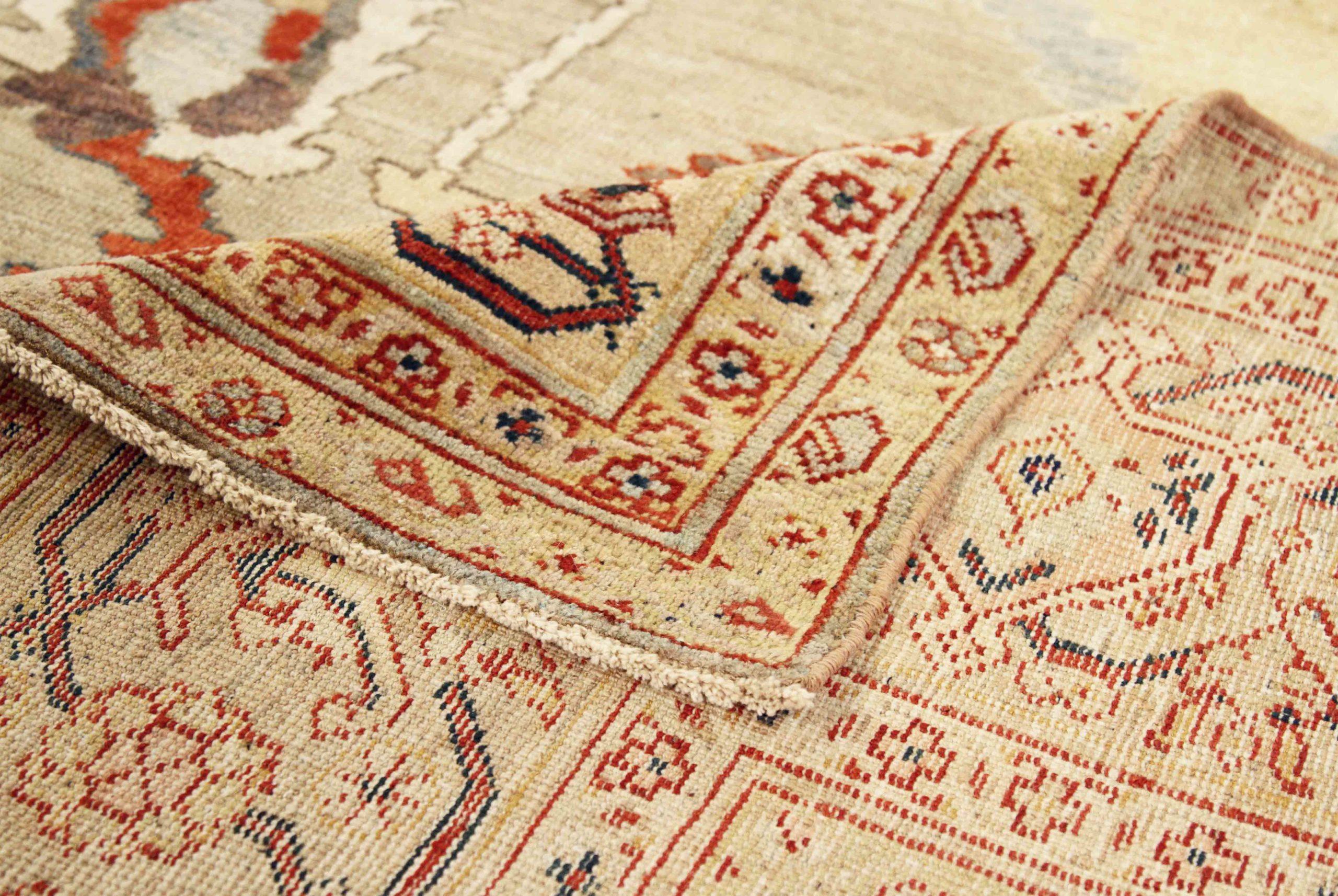 Persische Meshkabad Bereich Teppiche CIRCA 1880 - Wolle Elfenbein Rot Gelb Design - 75489 im Zustand „Hervorragend“ im Angebot in Dallas, TX