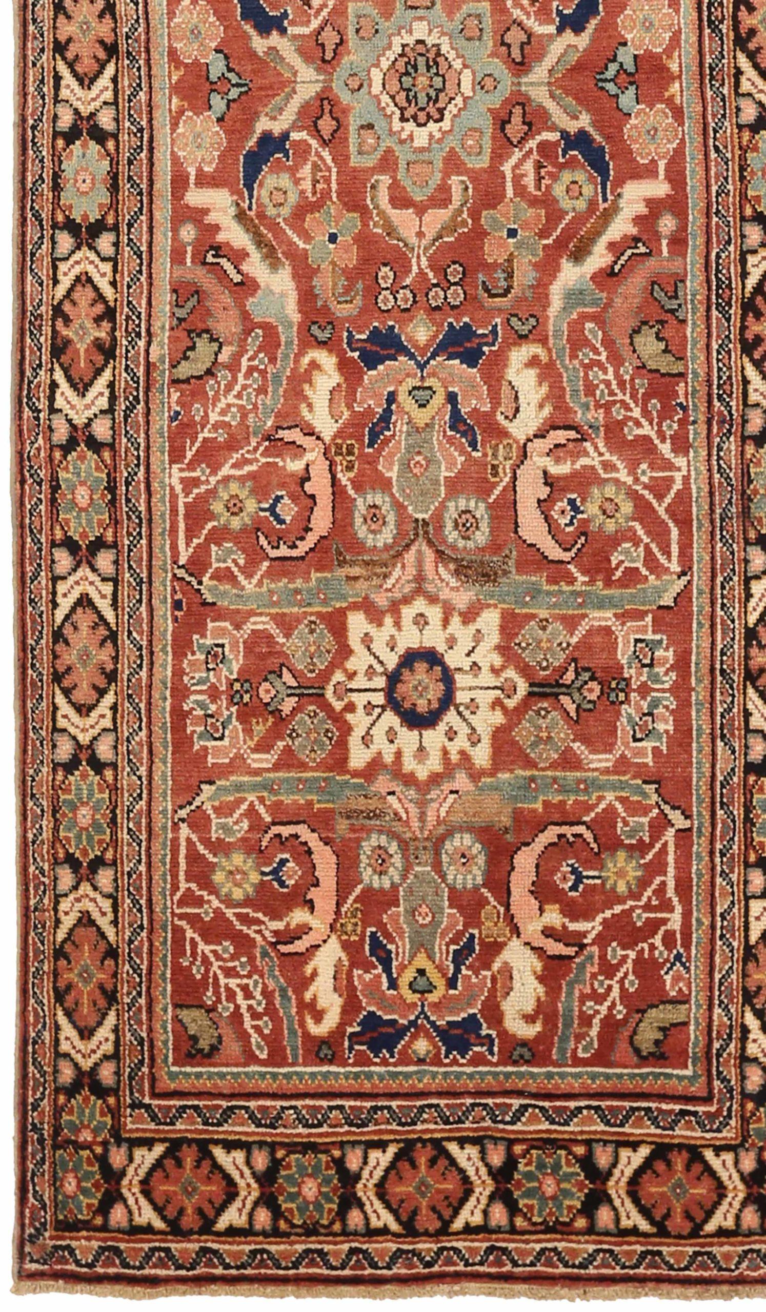 Persischer Meshkabad Kleiner Teppich - Wolle Blau Elfenbein Rot 73824 (Asiatisch) im Angebot
