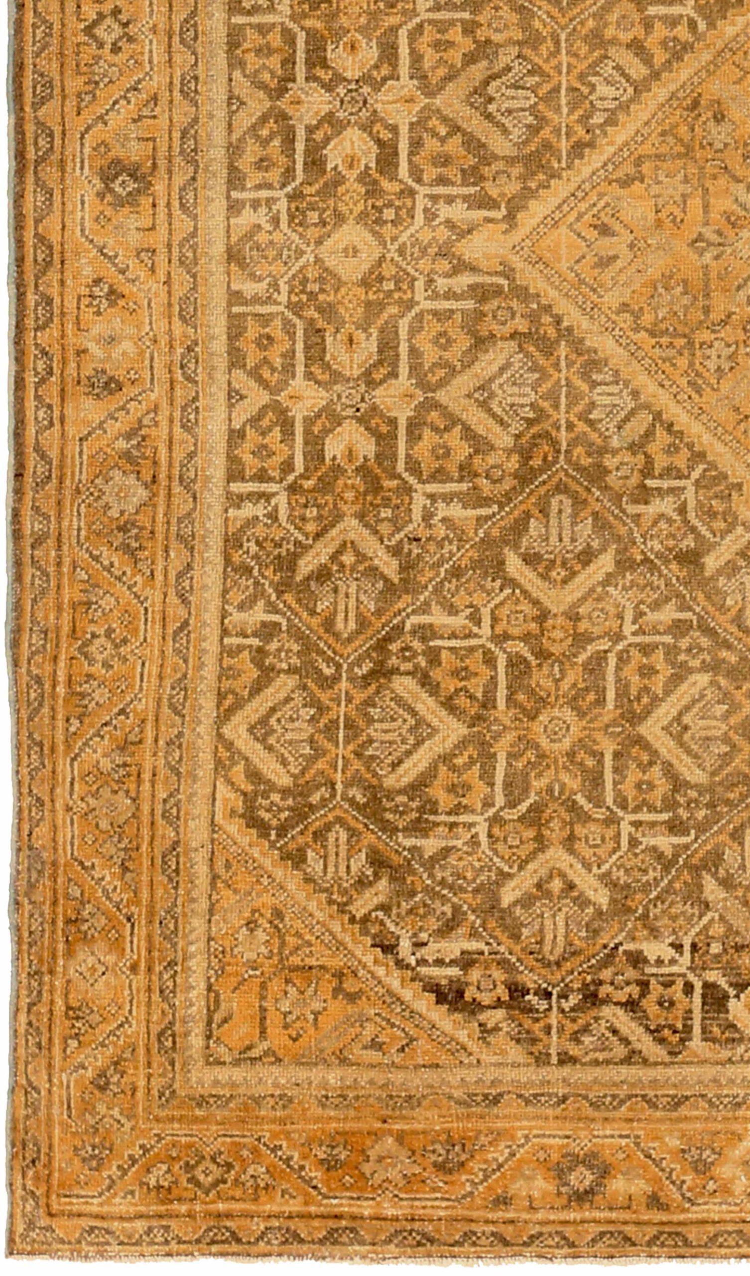 Persischer Meshkabad Kleiner Teppich - Wolle Braun Elfenbein 73853 (Asiatisch) im Angebot