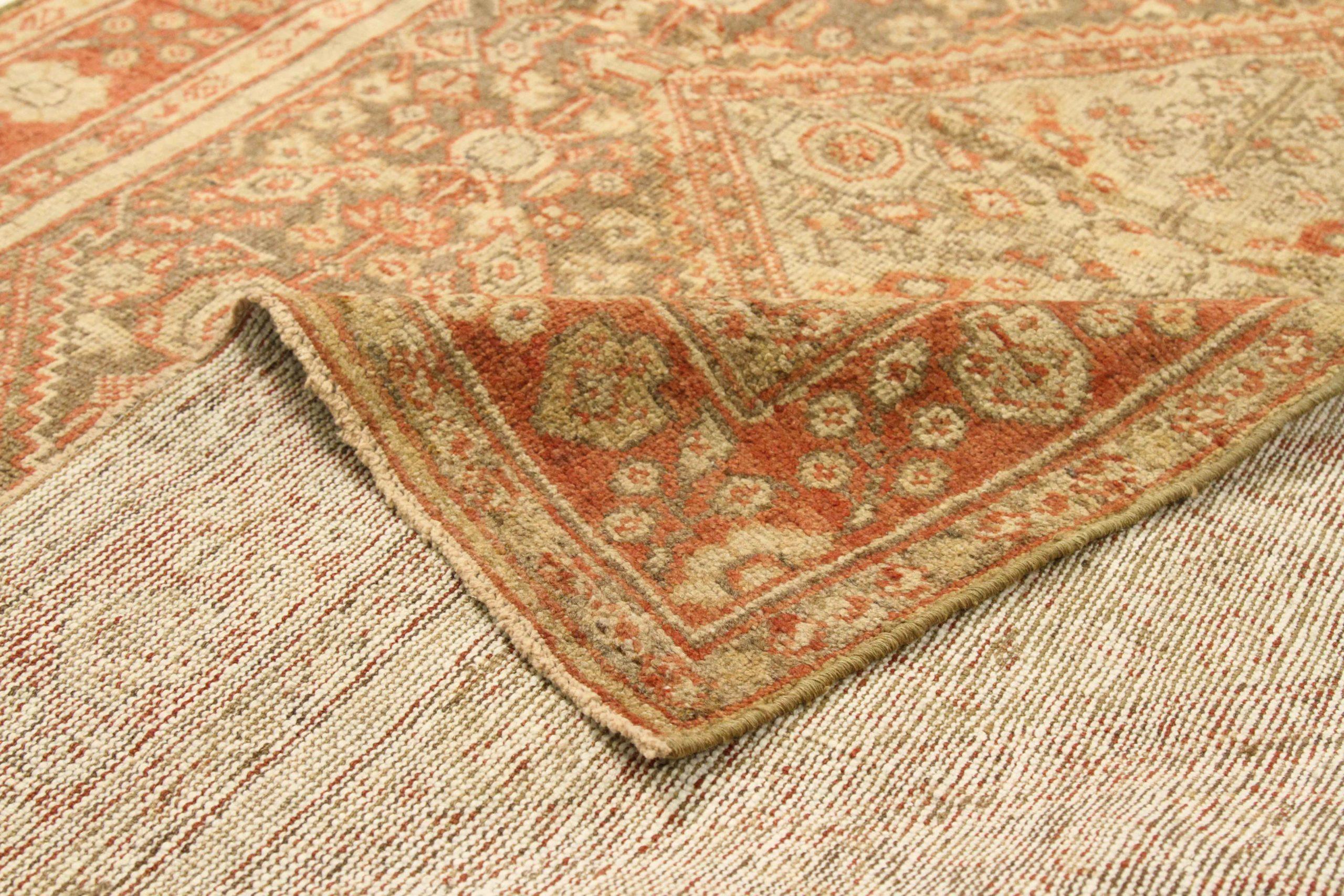 Persischer Meshkabad Small Teppich - Wolle Braun Elfenbein Rot Design - 75632 (Asiatisch) im Angebot