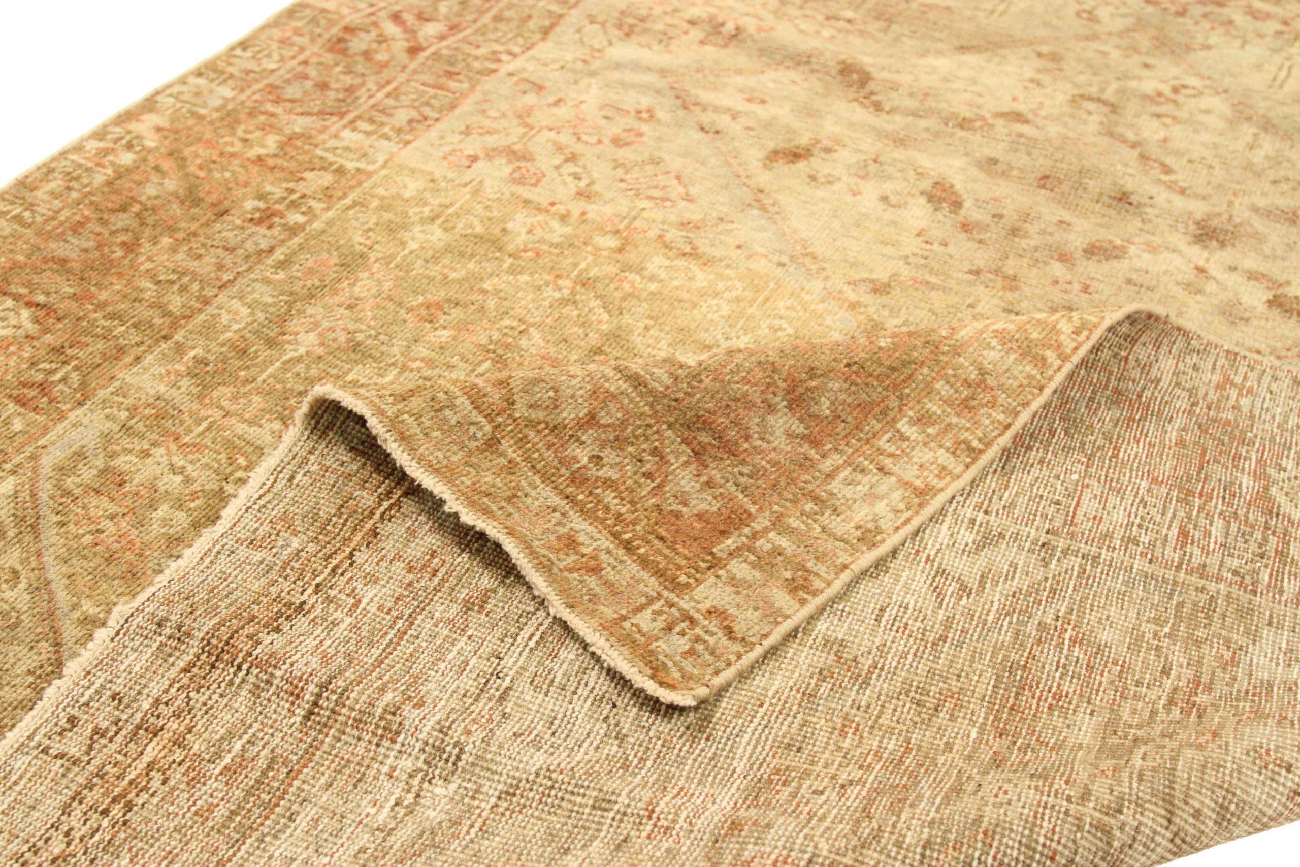 Asiatico Tappeto persiano Meshkabad Small - Lana Marrone Avorio Rosso - 75715 in vendita