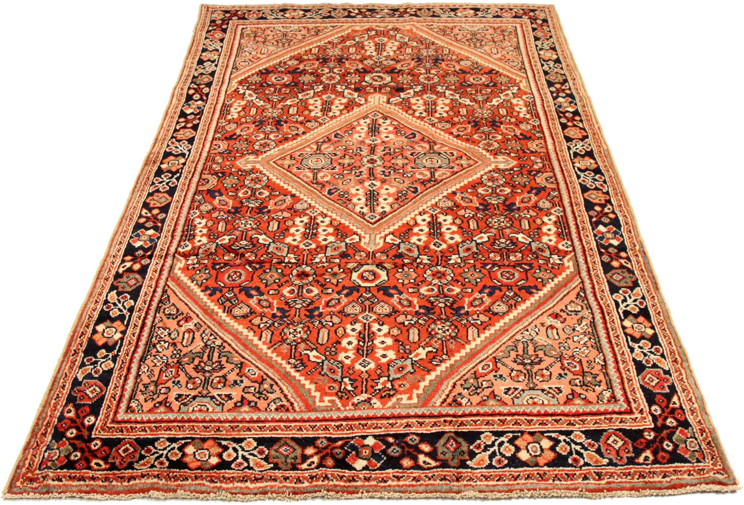 Entdecken Sie die Eleganz des persischen Meshkabad mit kleinem Teppich von CIRCA 1880. Dieses exklusive Design aus Wolle und ElfenbeinMarineblauRot ist perfekt, um Ihren Raum zu verschönern.