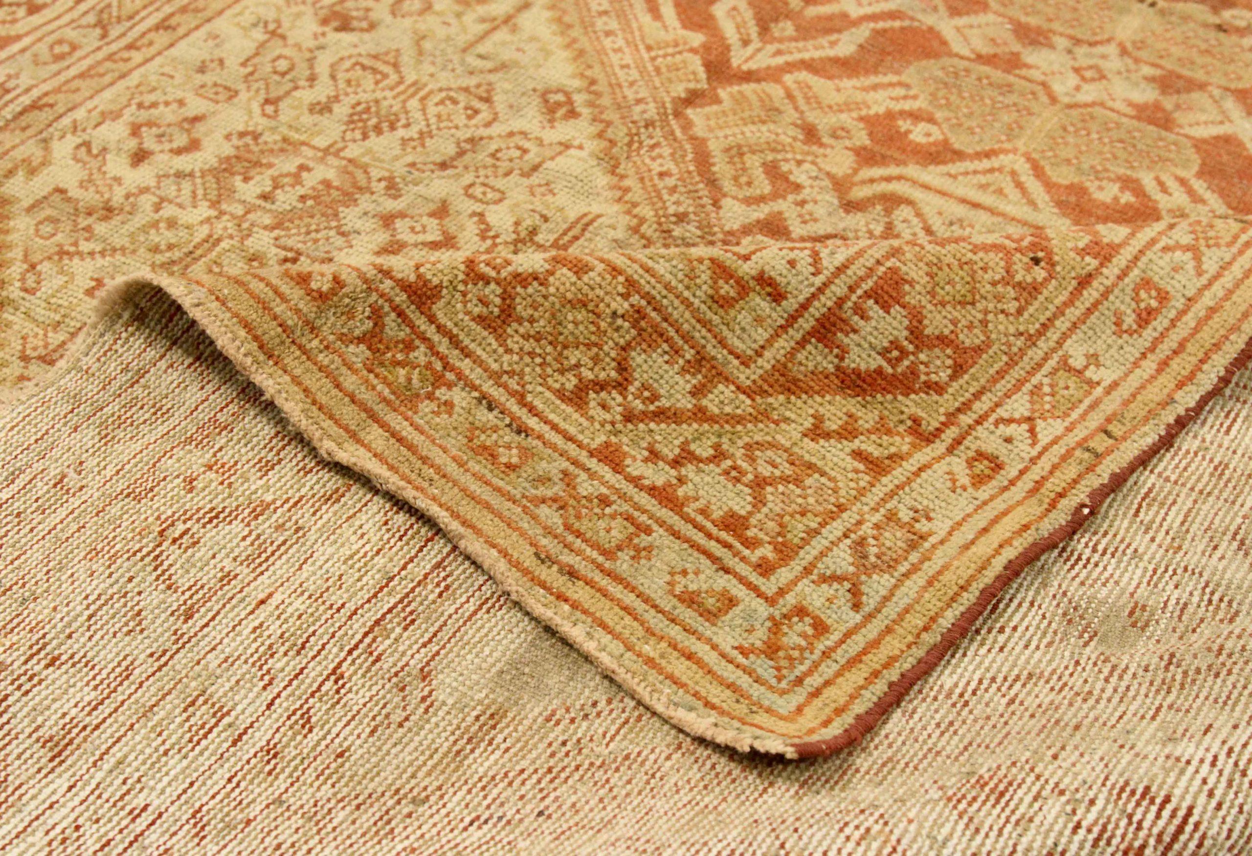 Persischer Meshkabad Kleiner Teppich - Wolle Elfenbein Rot Gelb Design - 75684 (Asiatisch) im Angebot