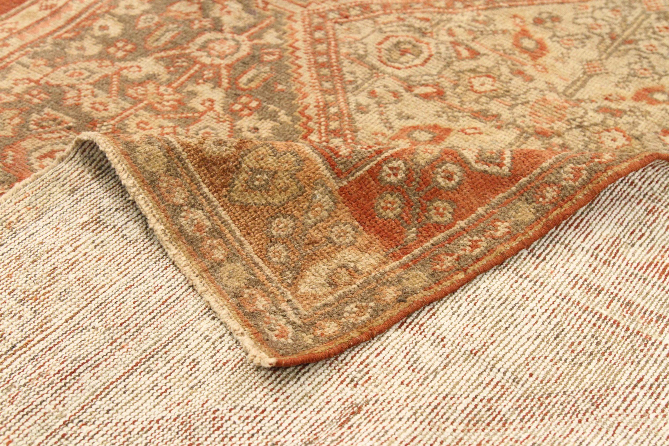 Persischer Meshkabad Small Teppich - Wolle Braun Elfenbein Rot Design - 75805 (Irakisch) im Angebot