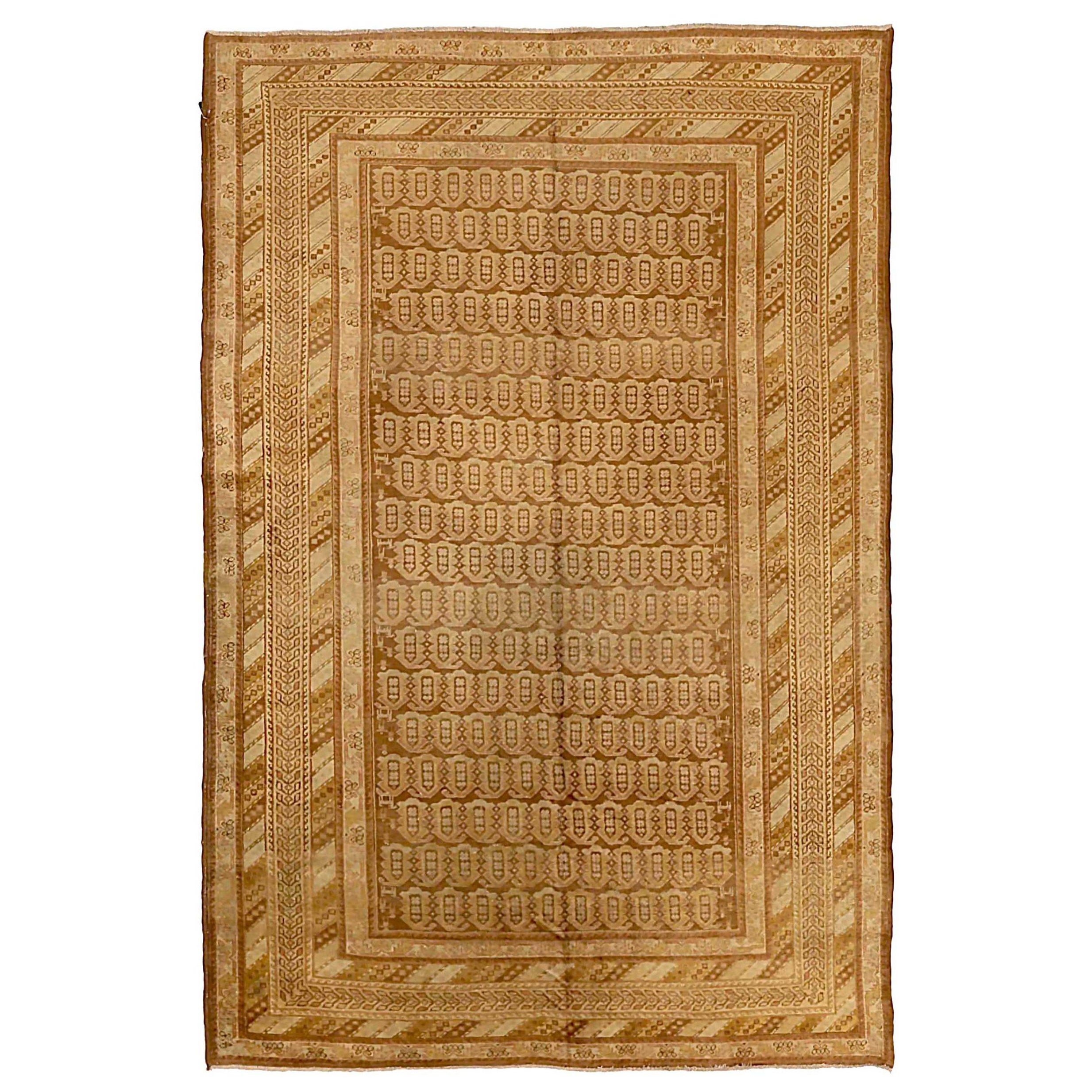 Persian Meshkin Area Rugs Circa 1910 - Wool Brown Ivory 72339 For Sale