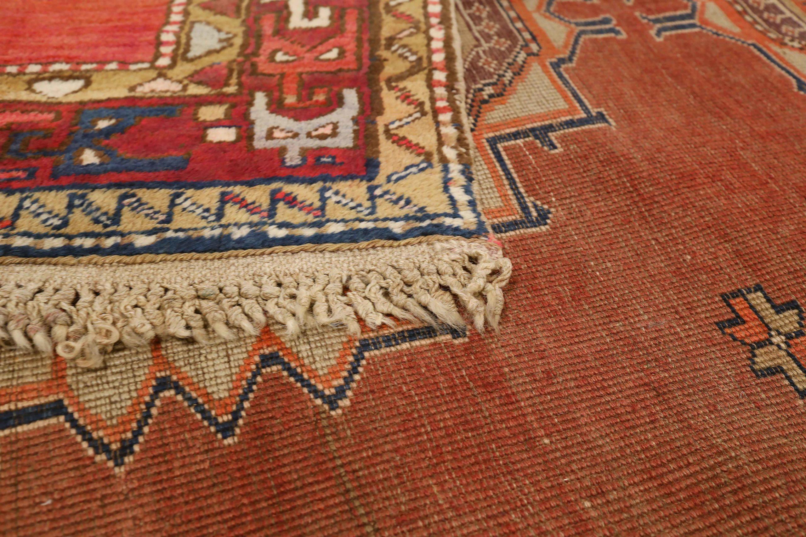 Persischer Meshkin Small Teppich - Wolle Elfenbein Rot Gelb Design - 75186 im Zustand „Hervorragend“ im Angebot in Dallas, TX