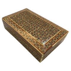 Handcrafted Persian Micro Mosaic Box with Geometric Design, 1940