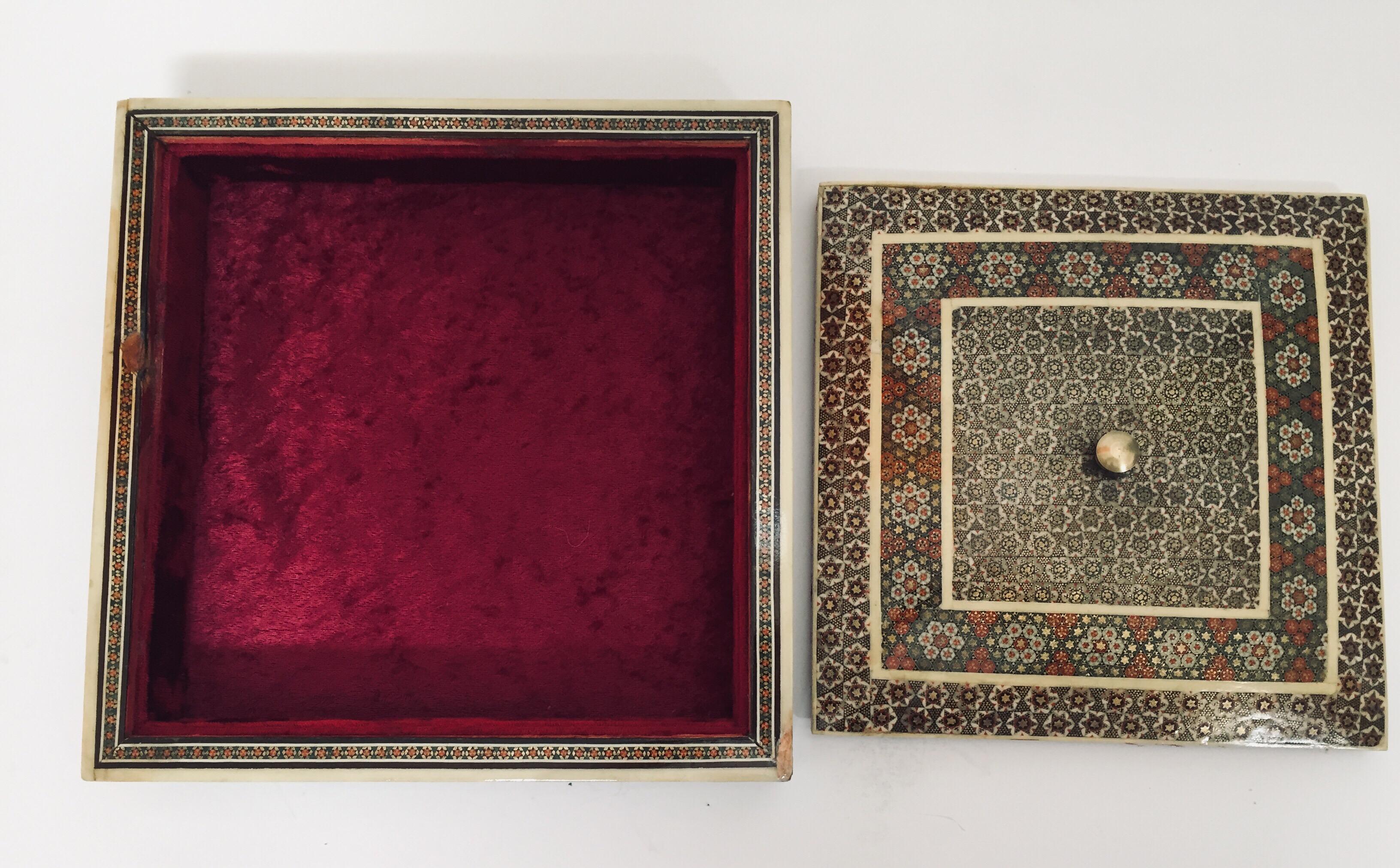 Persian Sadeli Micro Mosaic Inlaid Jewelry Box 8