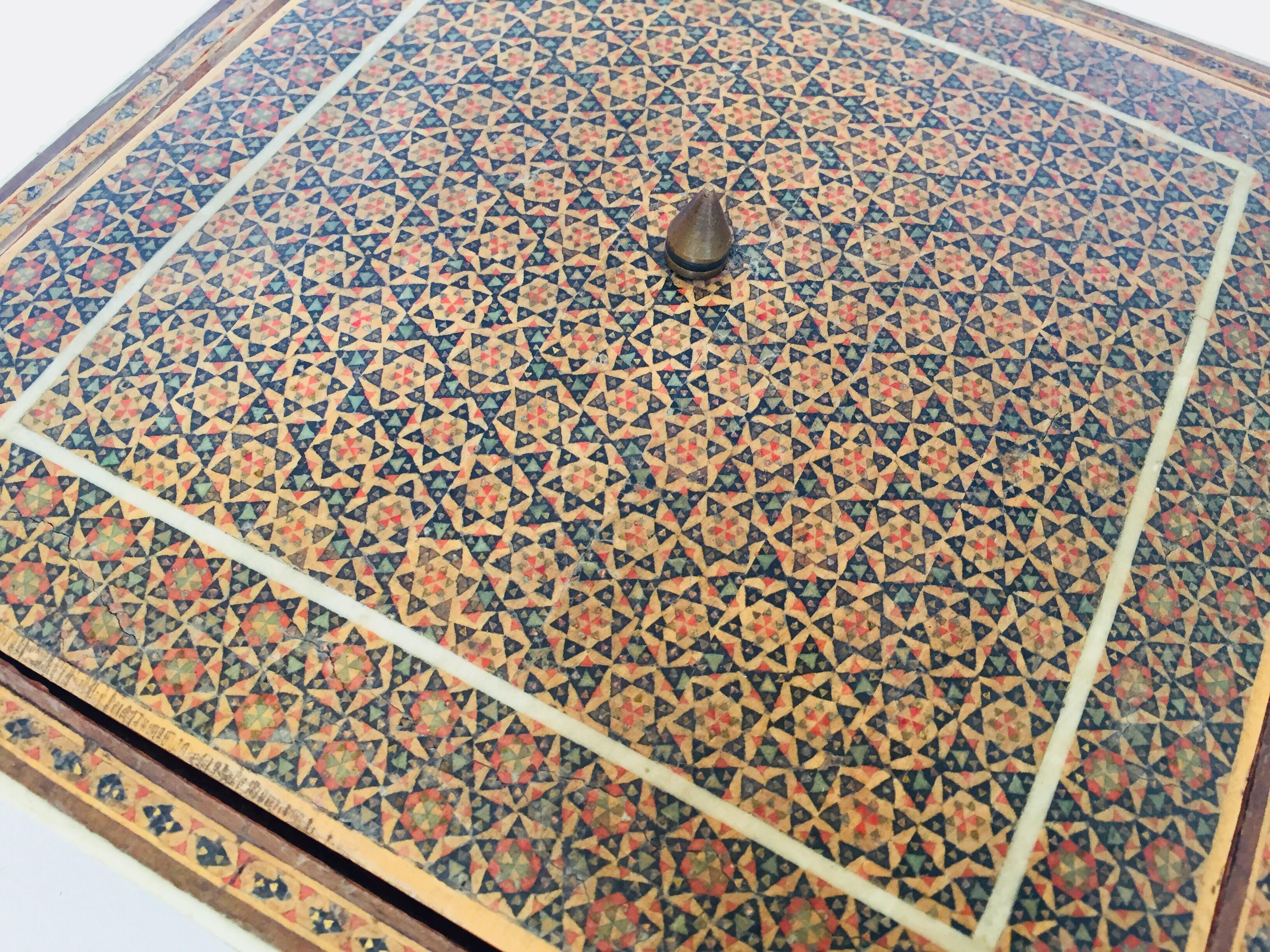 20th Century Moorish Micro Sadeli Mosaic Inlaid Jewelry Box