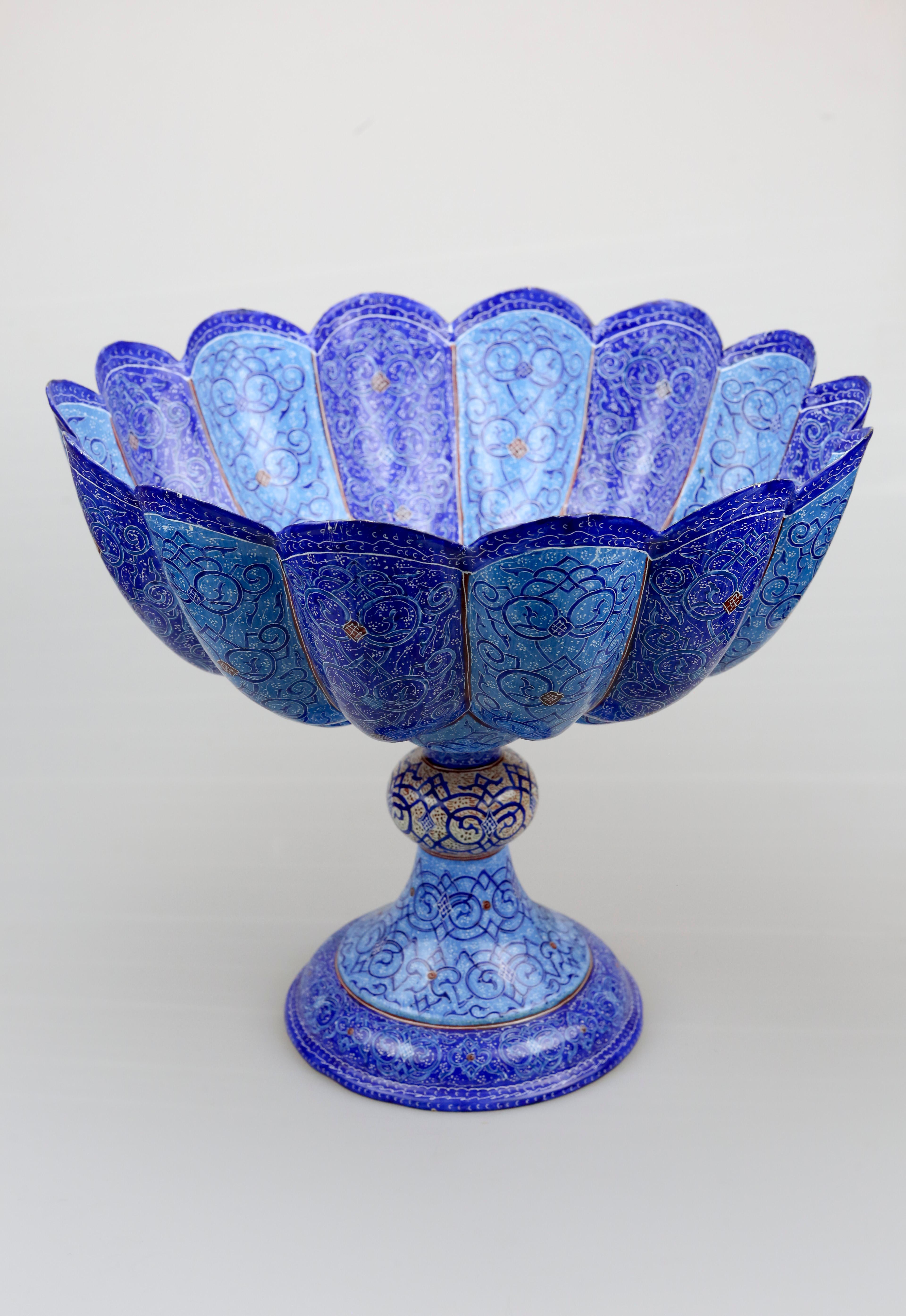 Persian minakari bowl

Minakari (Persian: ????????) is the process of painting and colouring the surfaces of metals and ceramic tiles through enamelling originating in Safavid Iran.

Fine silver is used in almost all enameling because the enamel