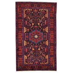Persian Nahavand Full Pile 100 Percent Wool Handmade Oriental Rug
