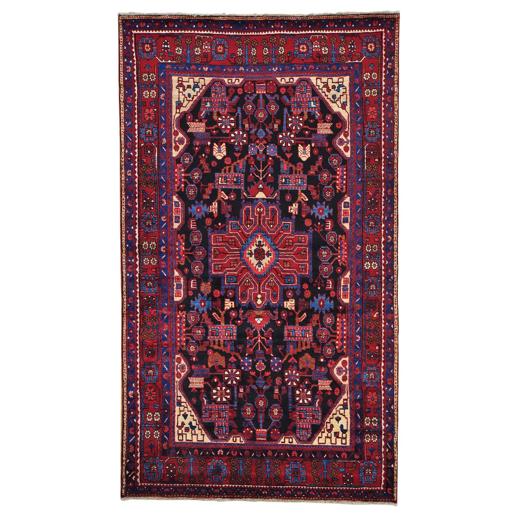 Persian Nahavand Hand Knotted 100 Percent Wool Oriental Rug