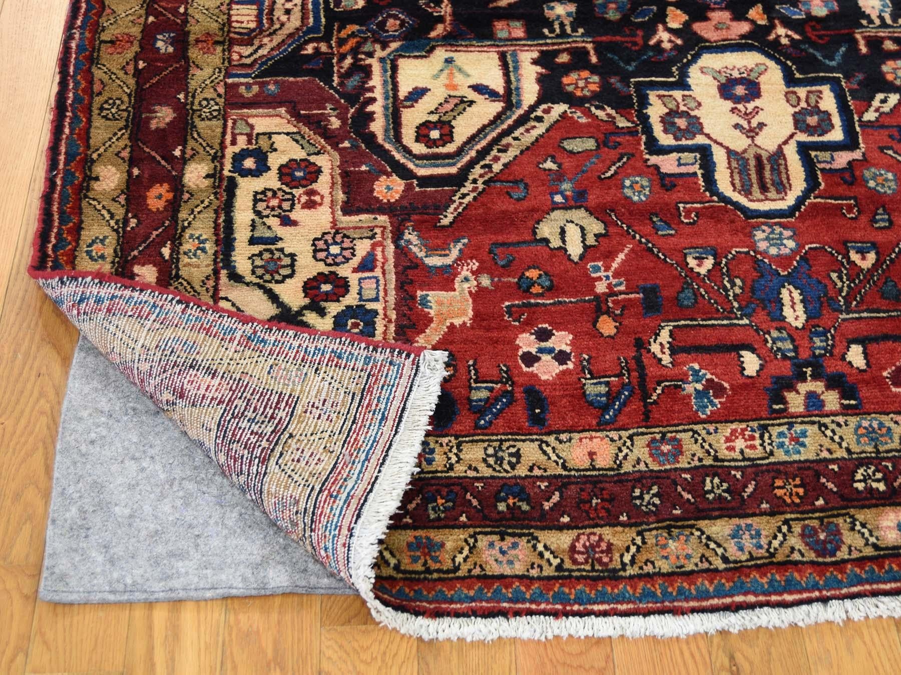 Persian Nahavand Hand Knotted Pure Wool Wide Runner Rug In Good Condition In Carlstadt, NJ
