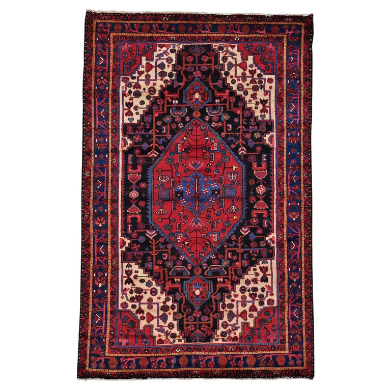 Persian Nahavand Pure Wool Hand Knotted Full Pile Oriental Rug at 1stDibs