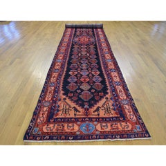 Persian Nahavand Wide Runner Pure Wool Handmade Oriental Rug