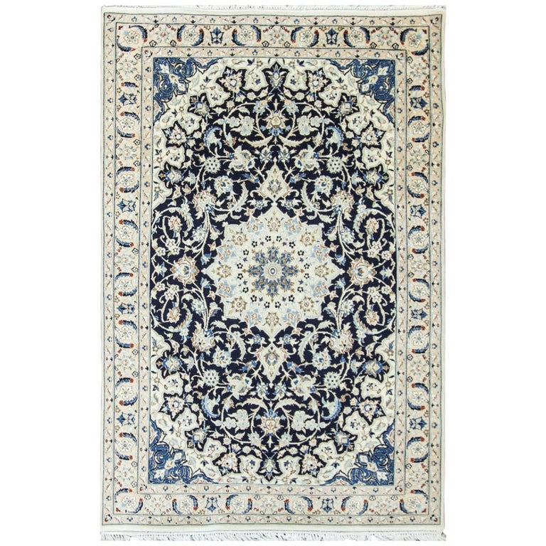 Persian Nain Carpet, woo and Silk, 5'2" x 8' For Sale at 1stDibs | persian  woo, nain woo