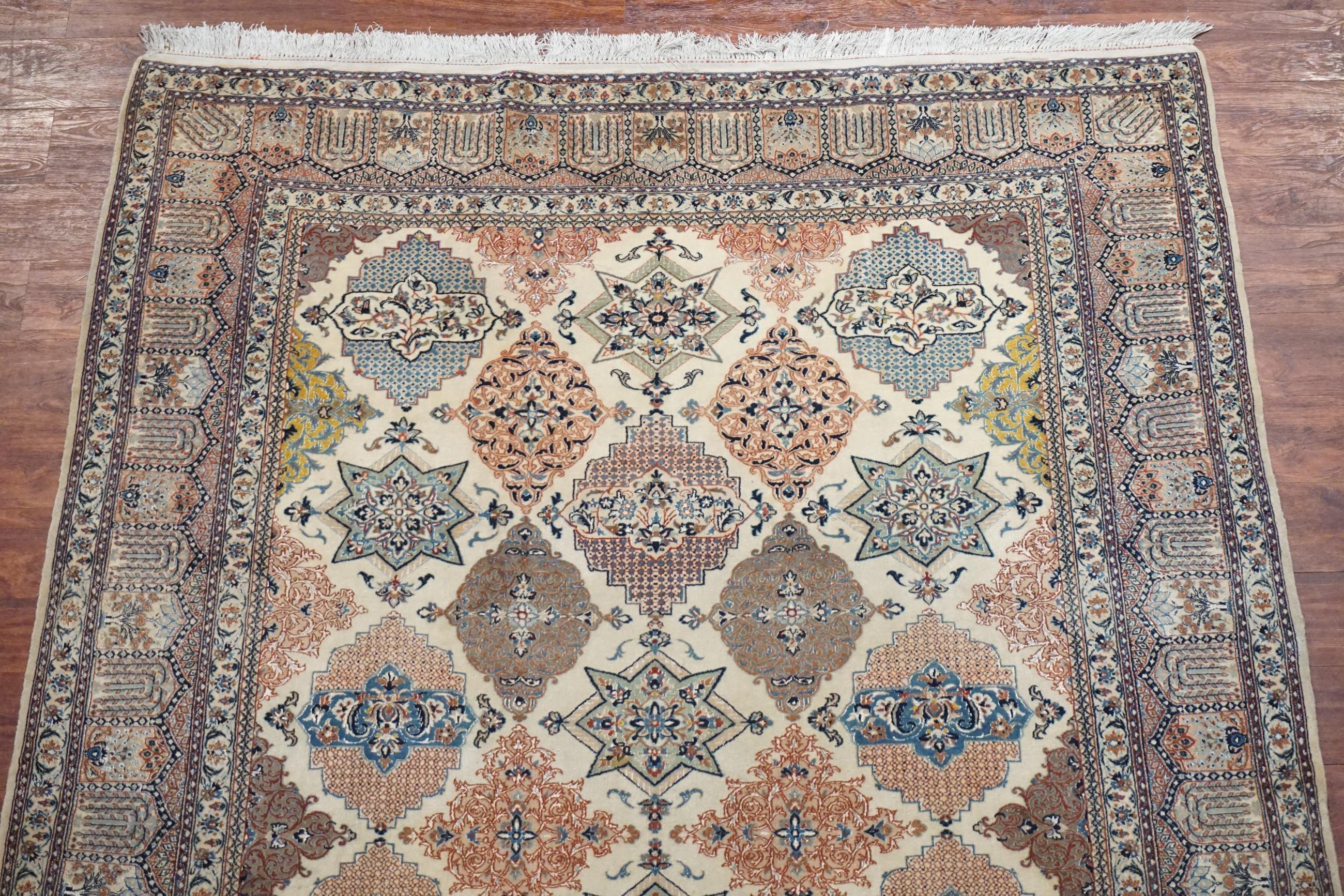 Hand-Knotted Persian Nain, circa 1970 For Sale