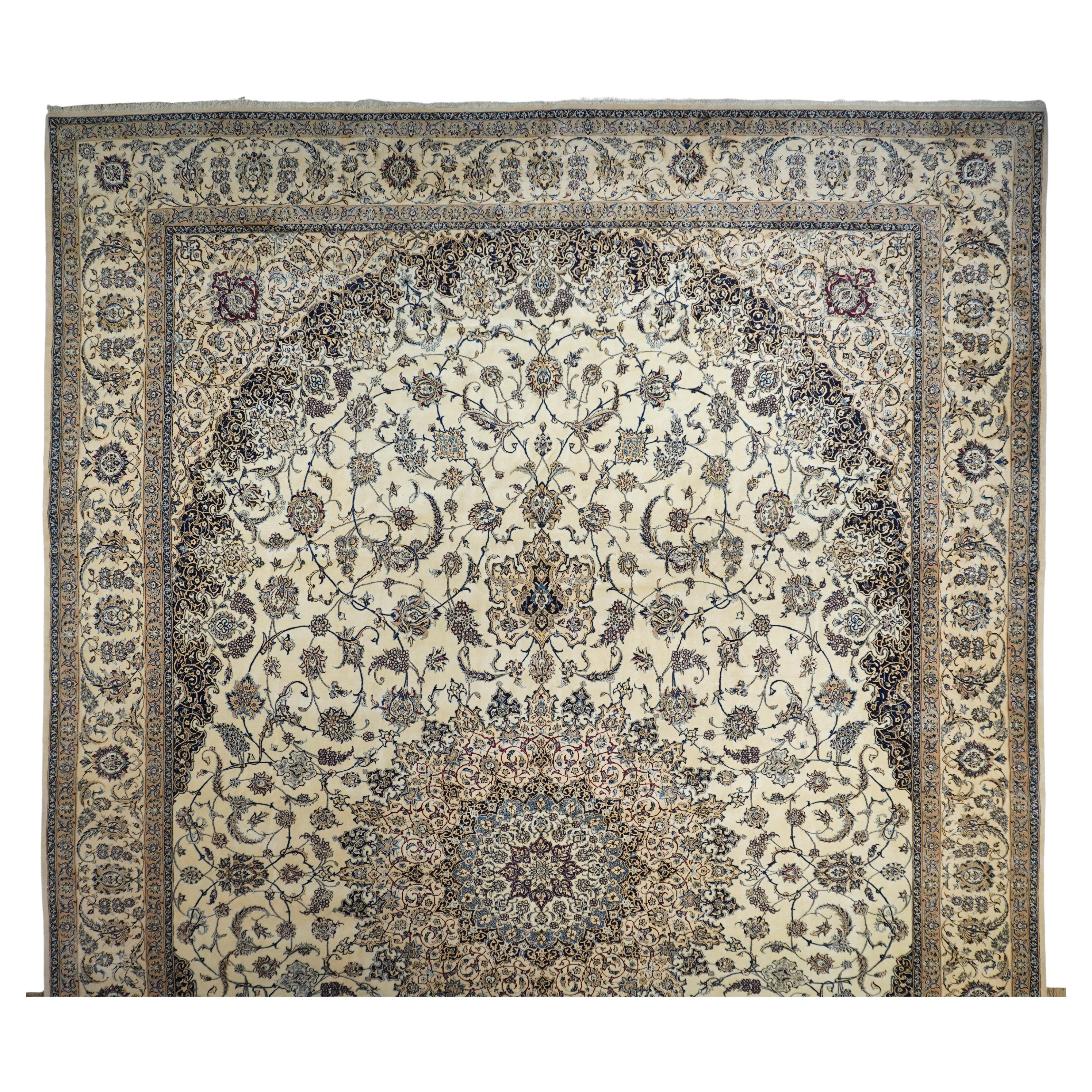 Persian Nain (Wool / Silk) Rug 12'9'' x 19'10'' For Sale