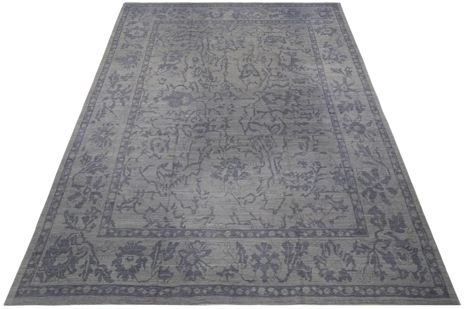 Persian Oushak Area Rugs Circa 1990 - Taupe Brown In Excellent Condition For Sale In Dallas, TX