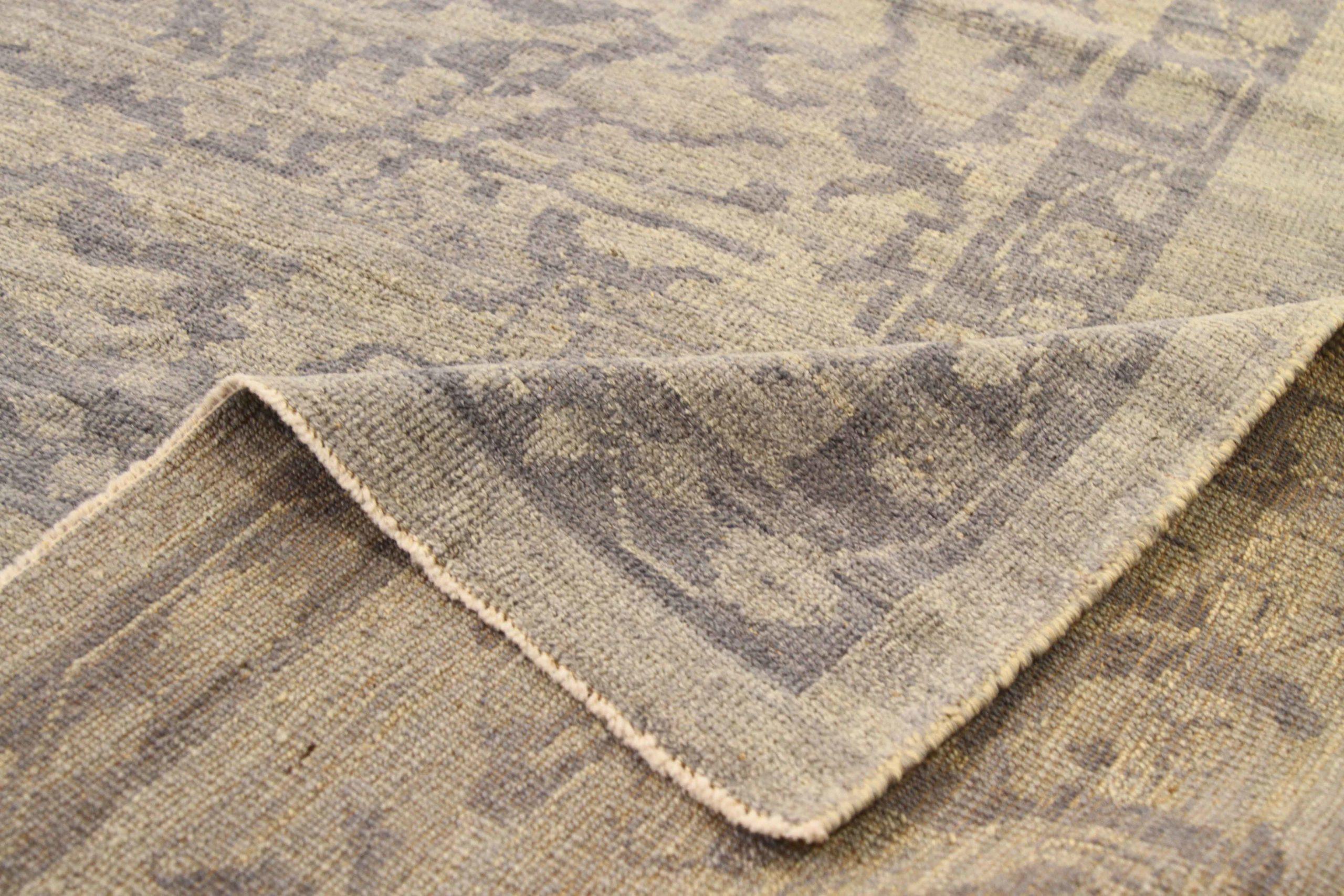 Persian Oushak Area Rugs Circa 1990 - 68621 In Excellent Condition For Sale In Dallas, TX