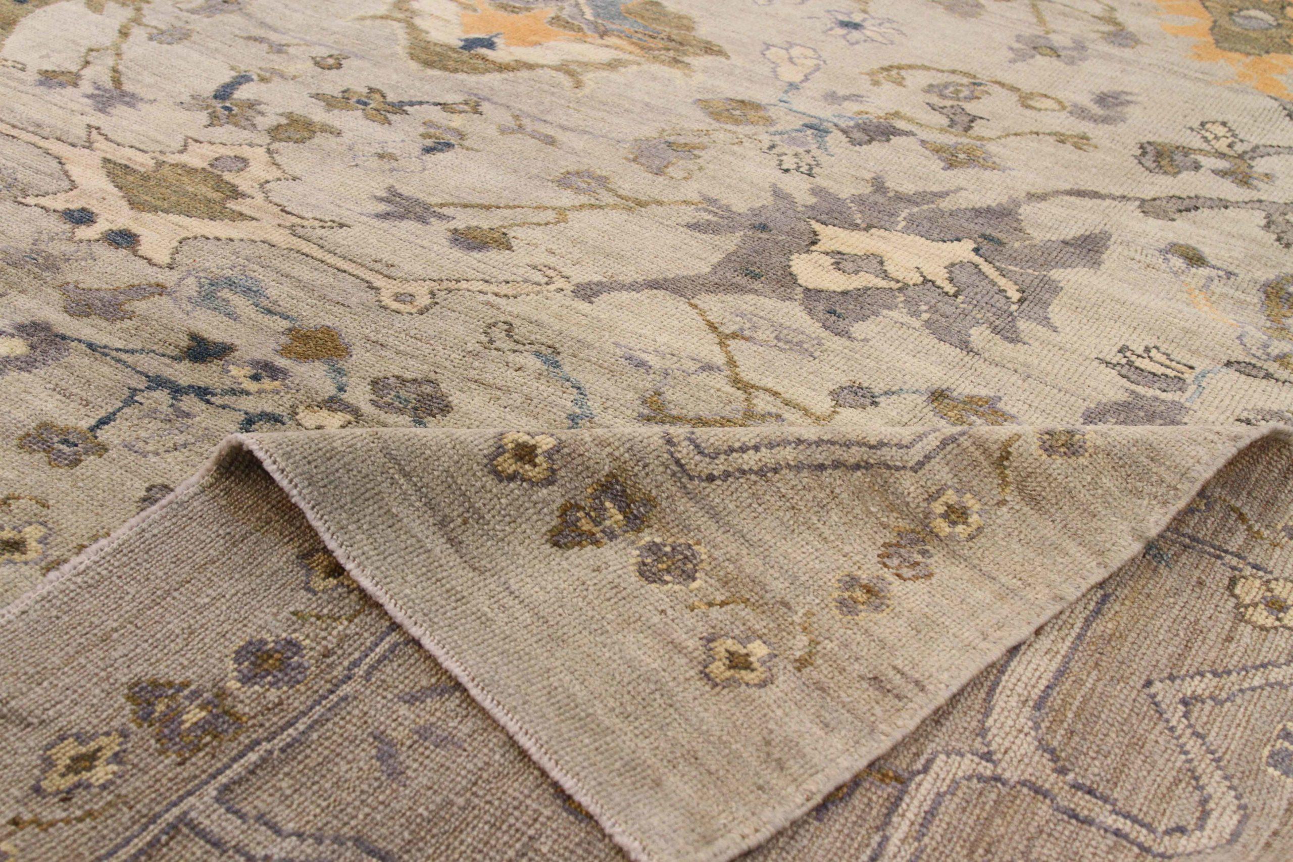 Persian Oushak Area Rugs Circa 1990 - 68765 In Excellent Condition For Sale In Dallas, TX