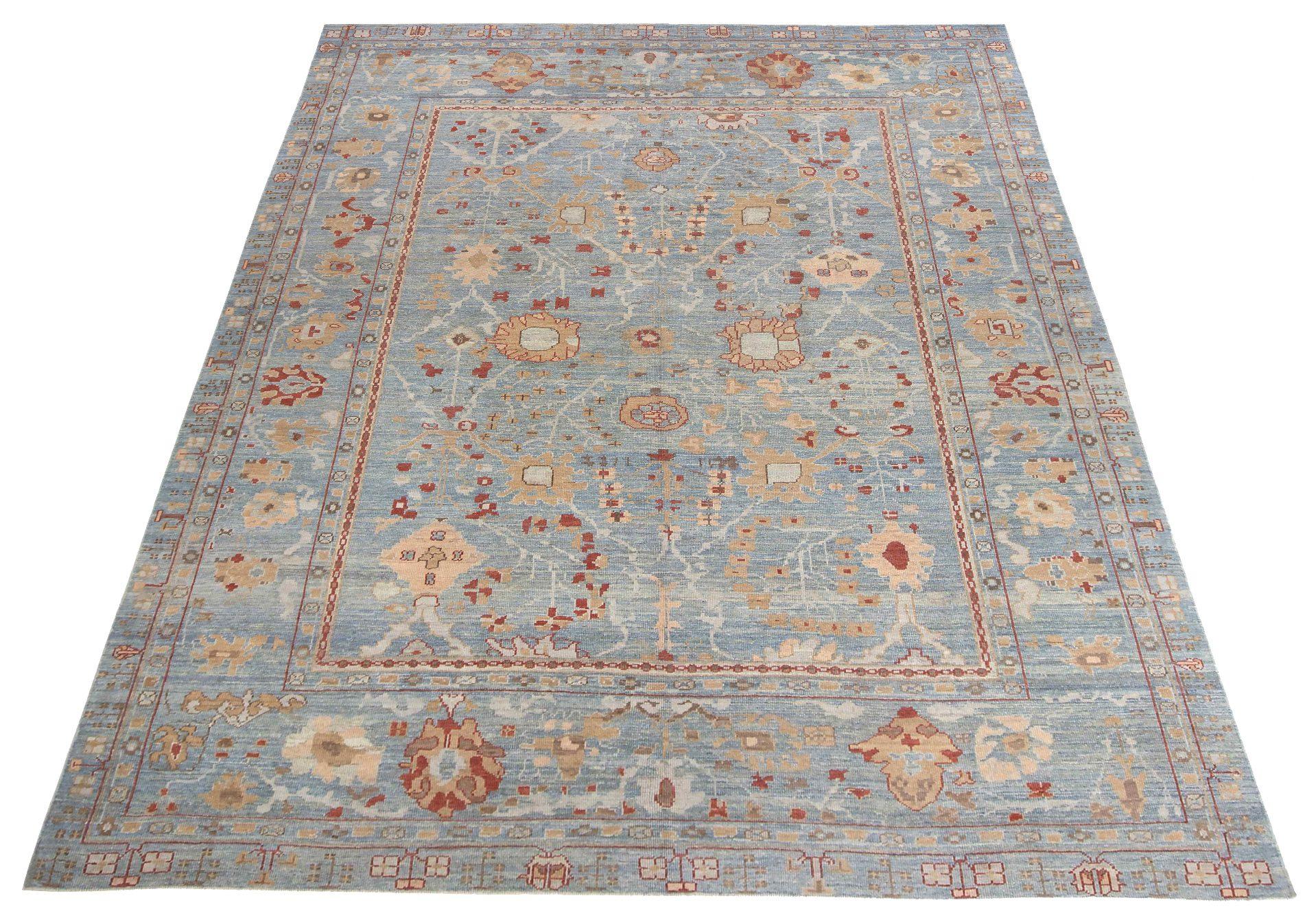 Entdecken Sie die Eleganz des persischen Oushak mit Teppichen aus der Zeit um 1990. Mit Wolle und BluePinkRed entworfen, ist dieses exklusive Design perfekt, um Ihren Raum zu verschönern.